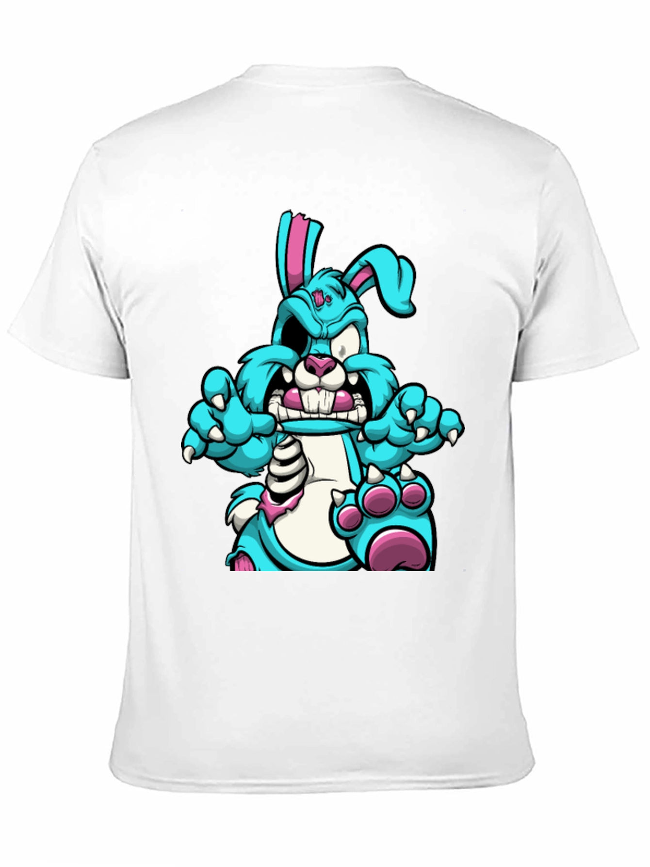Zombie Bunny Graphic Tee - Black Cotton T-Shirt