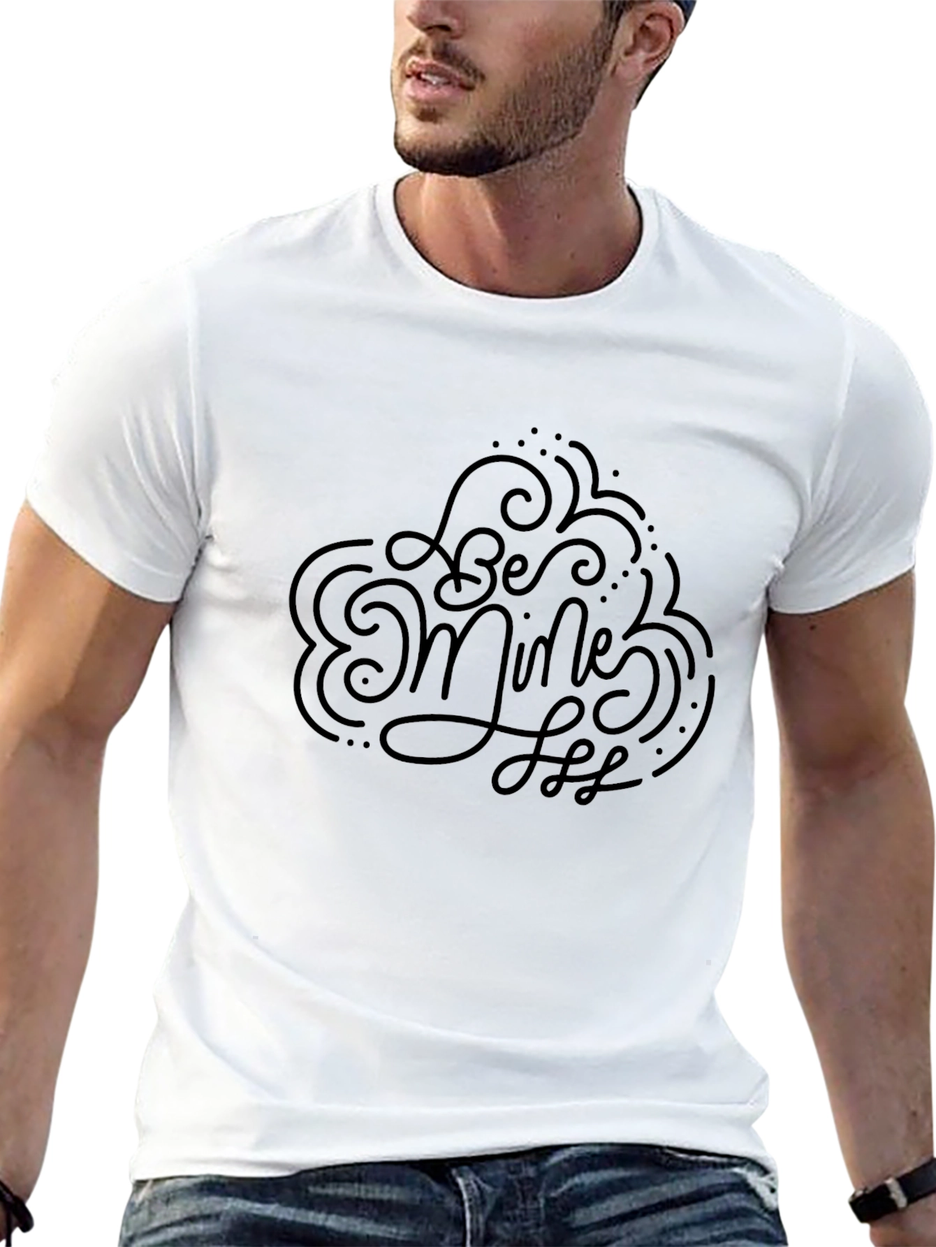 Be Mine Tee - Black Graphic Valentines Day T-Shirt