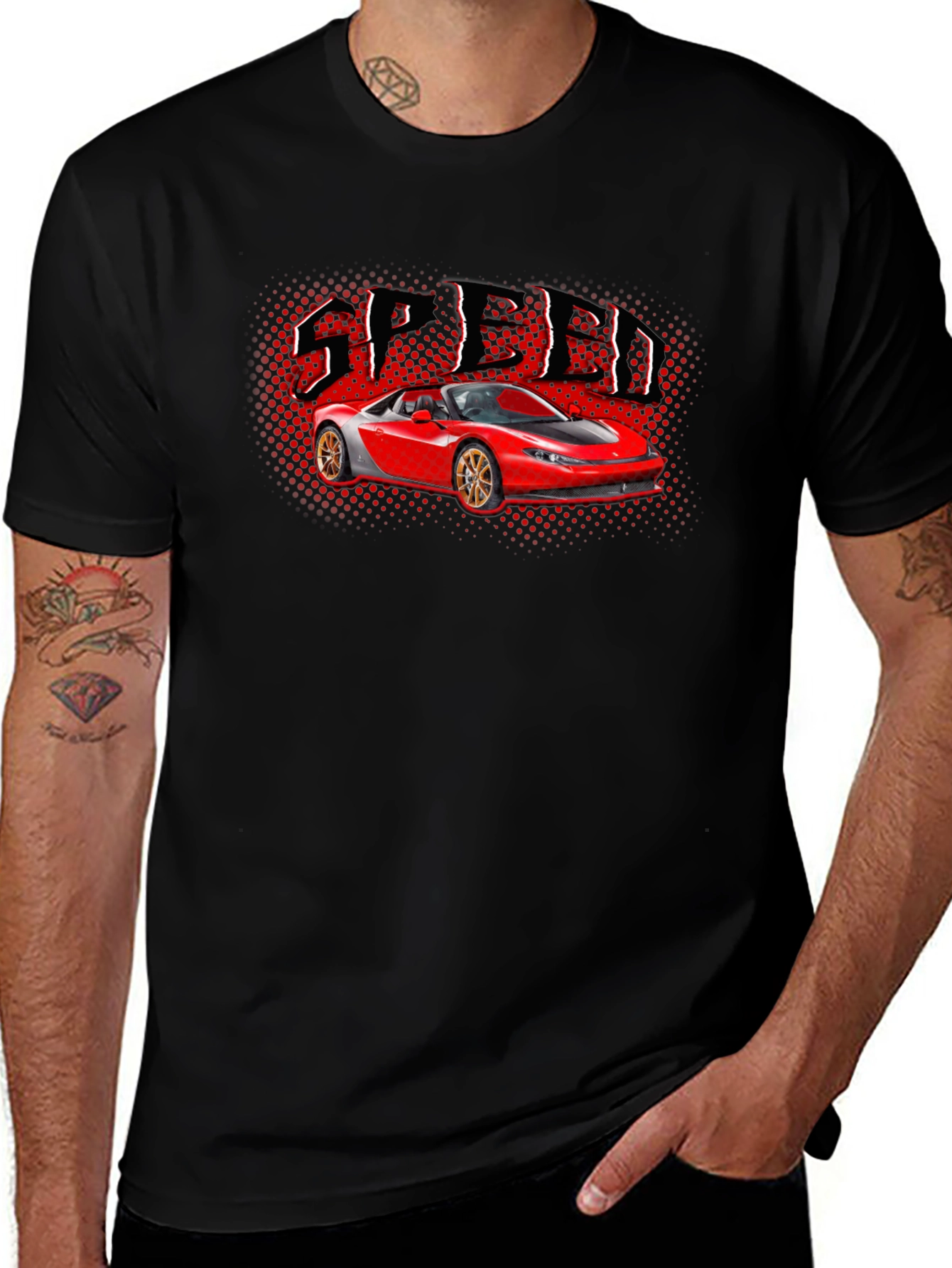 Speed Car Graphic T-Shirt - Black