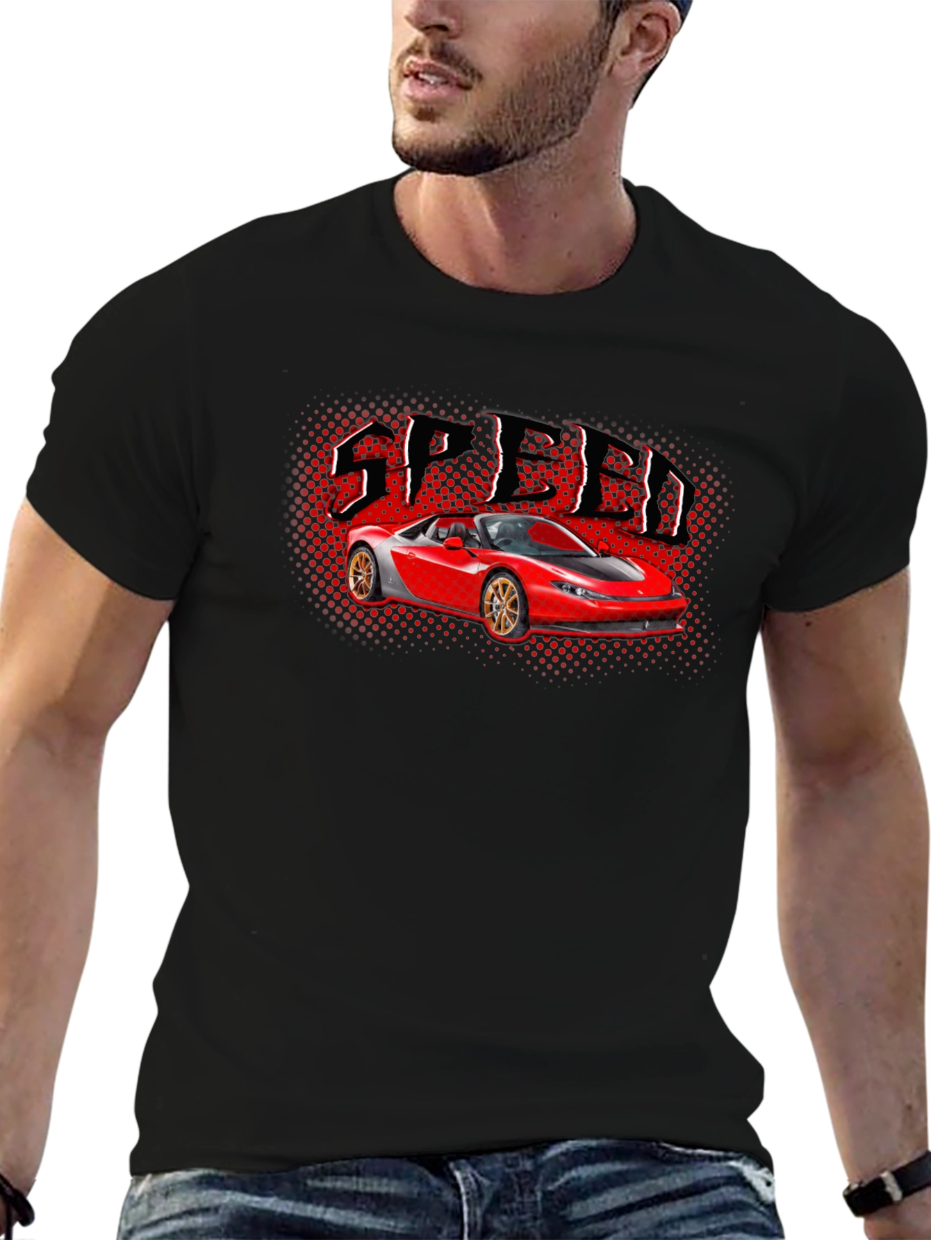 Speed Car Graphic T-Shirt - Black
