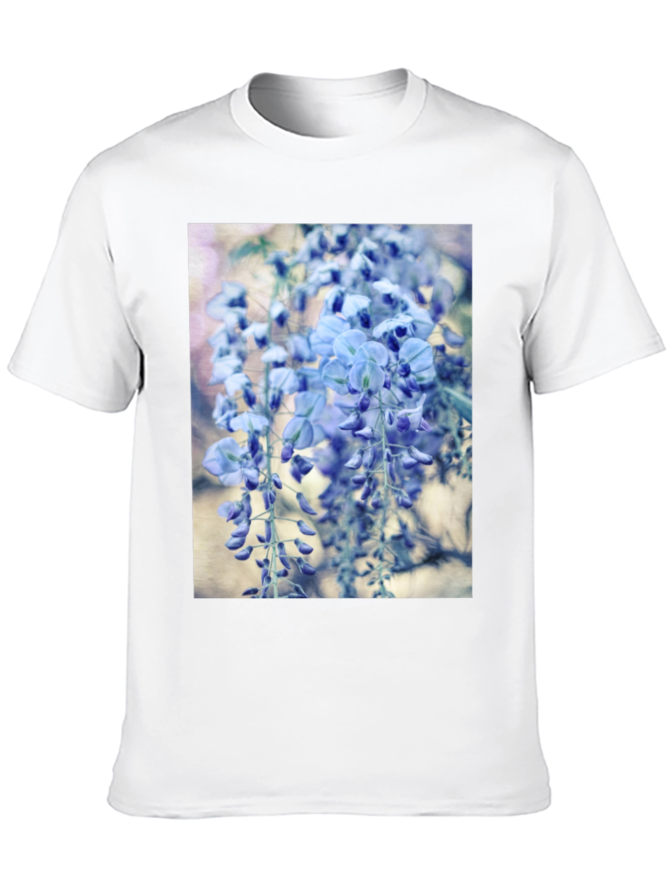 Floral T-Shirt - Hanging Blue Wisteria Print