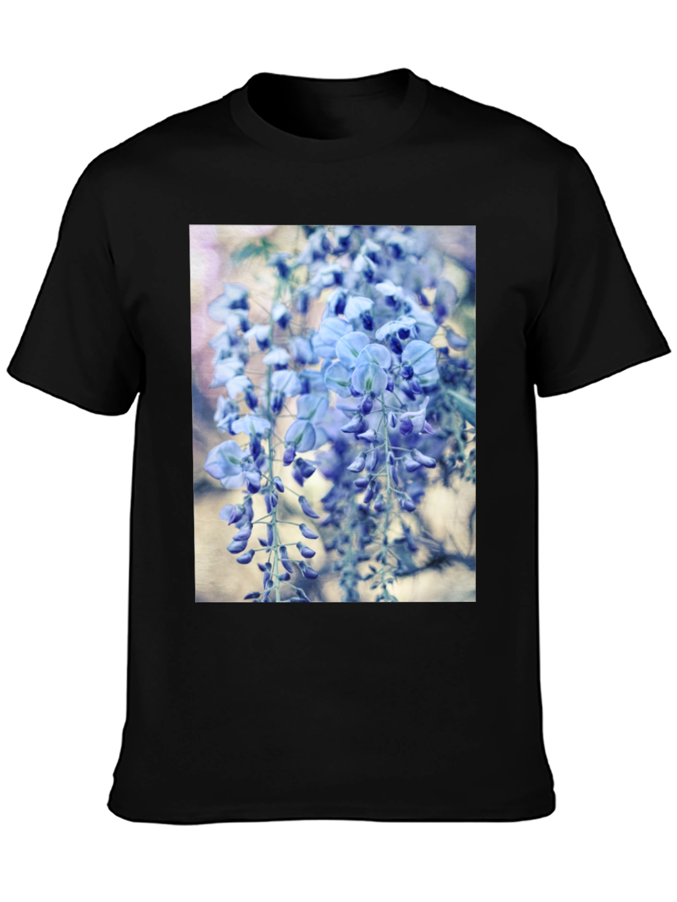 Floral T-Shirt - Hanging Blue Wisteria Print