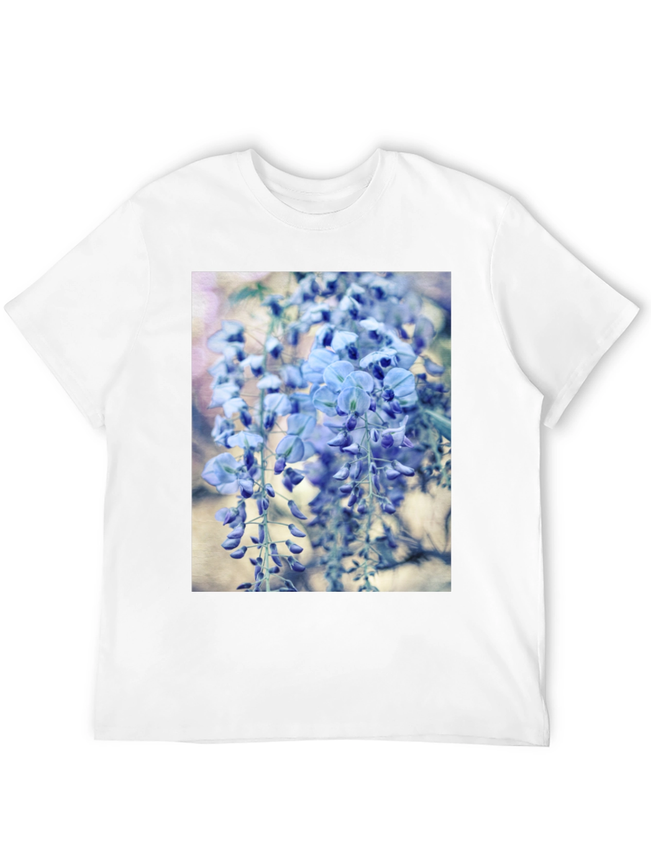 Floral T-Shirt - Hanging Blue Wisteria Print