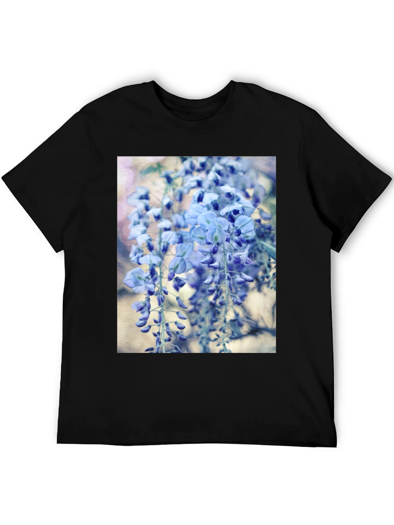 Floral T-Shirt - Hanging Blue Wisteria Print