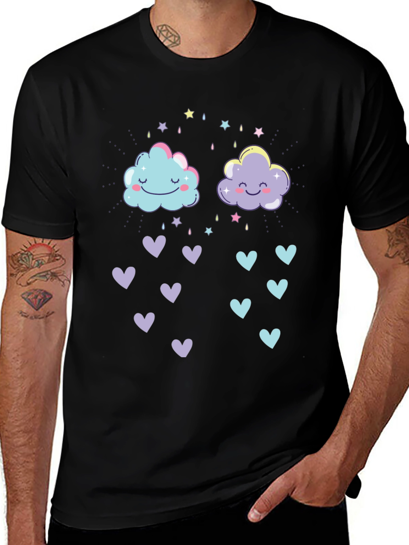 Cute Cloud & Hearts Graphic Tee