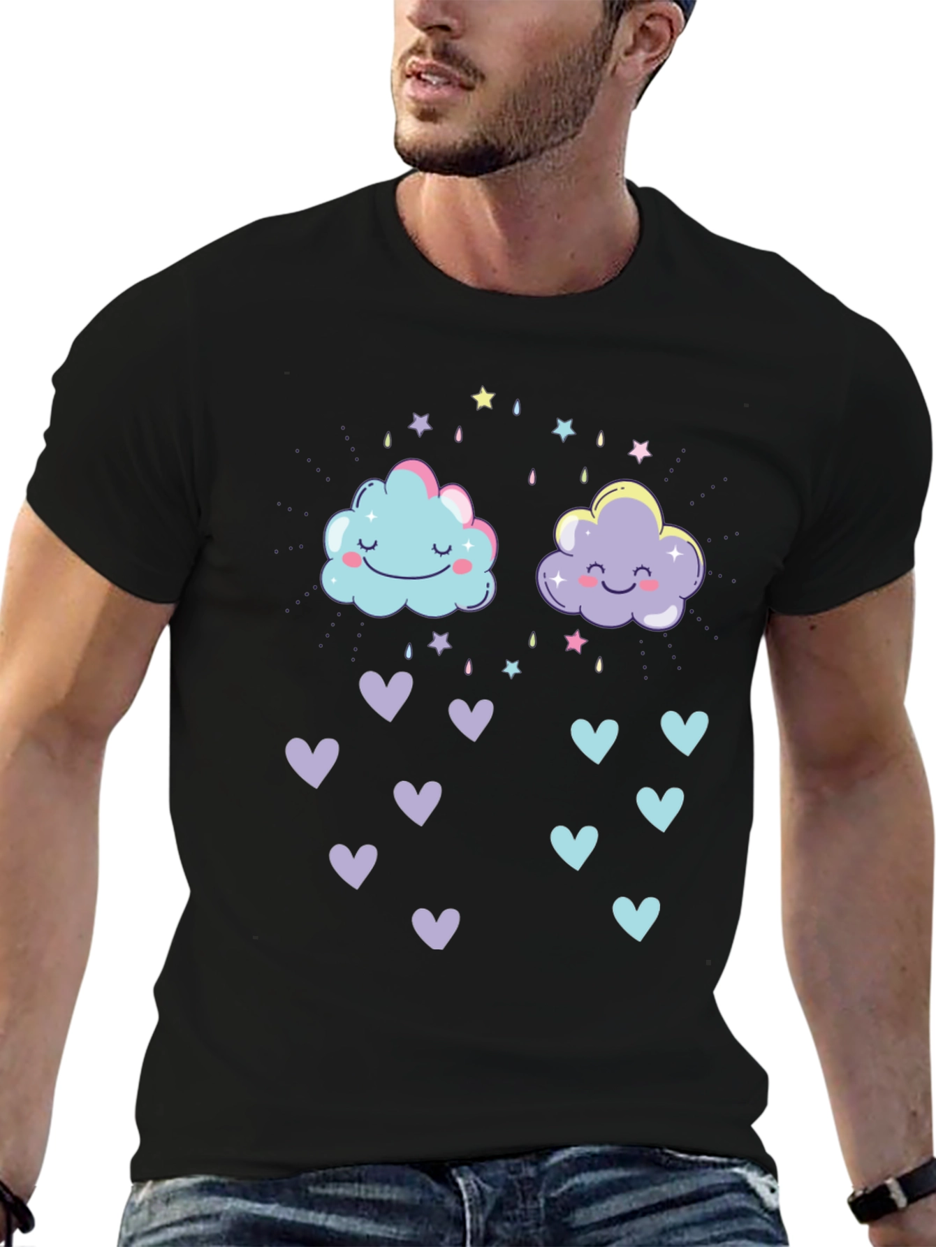 Cute Cloud & Hearts Graphic Tee