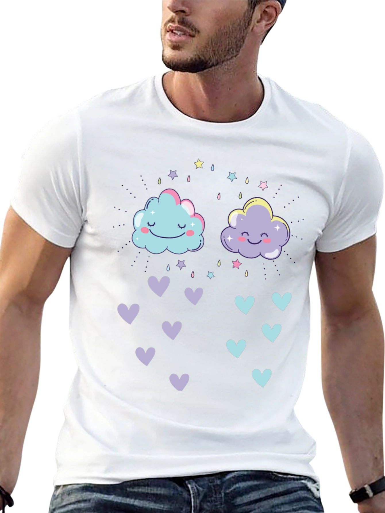 Cute Cloud & Hearts Graphic Tee