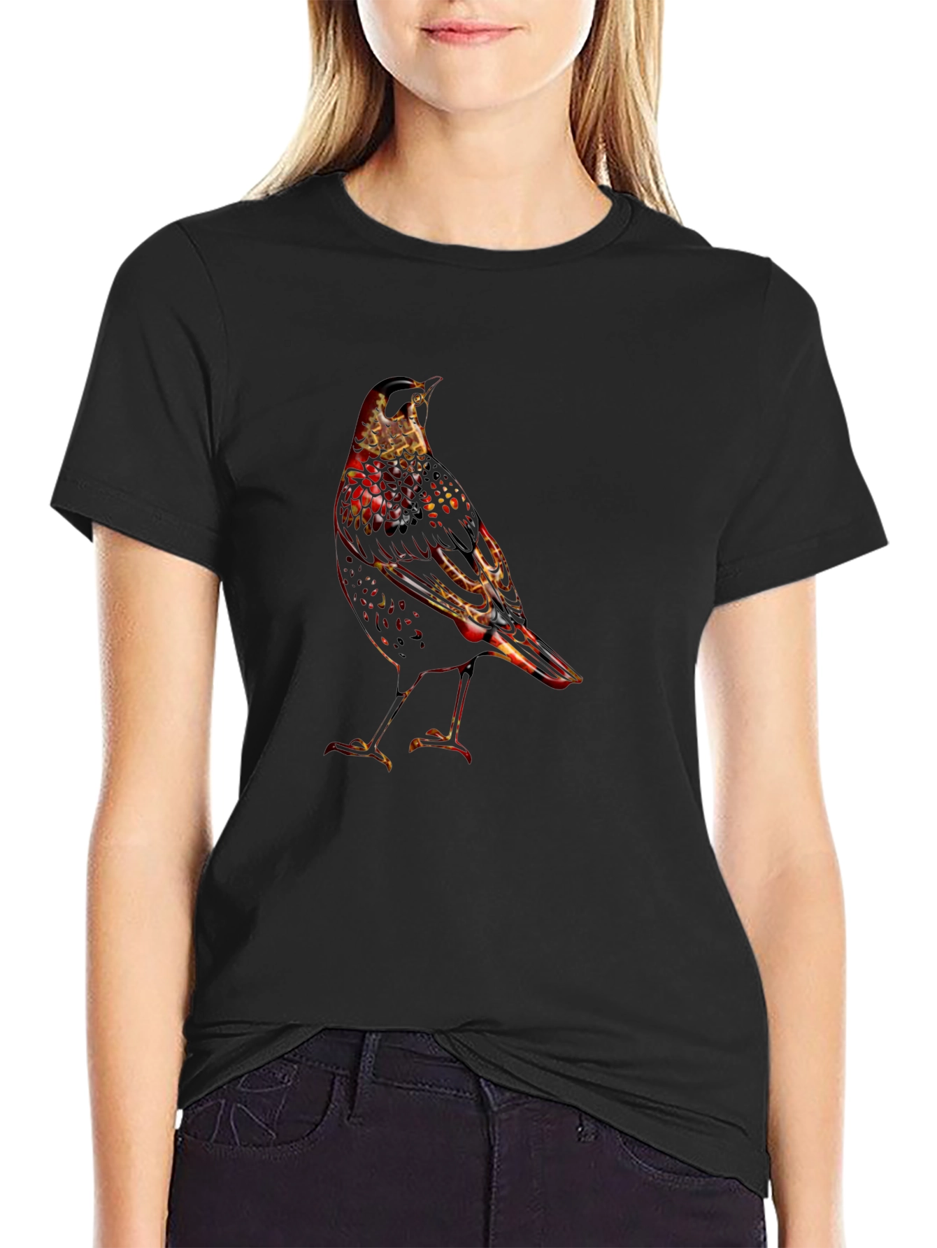 Bird Graphic Black T-Shirt