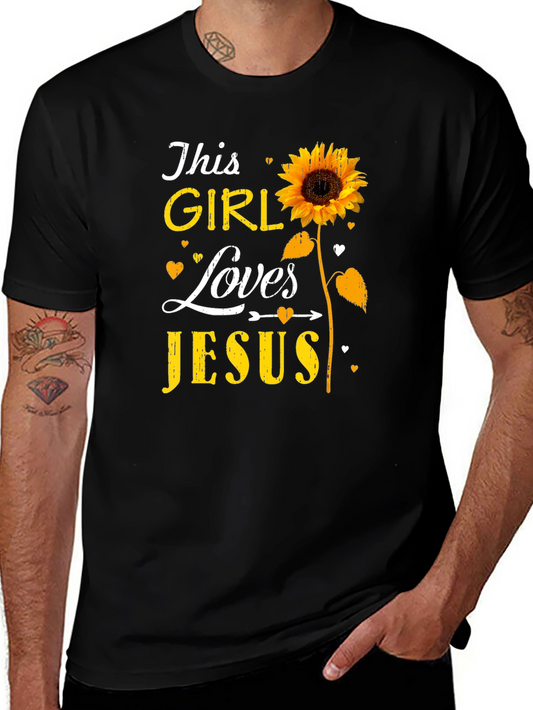 Sunflower This Girl Loves Jesus T-Shirt
