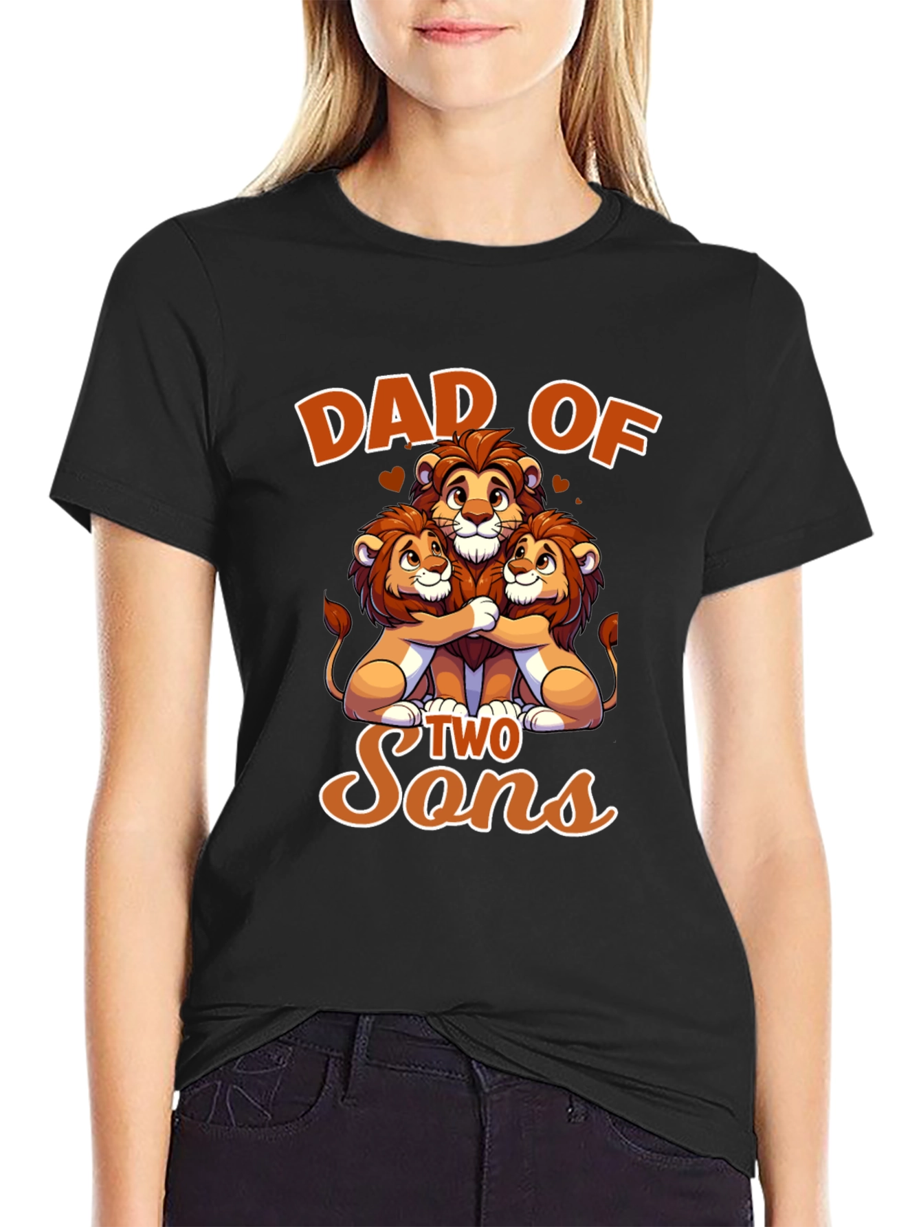 Dad of Two Sons - Lion Family T-Shirt