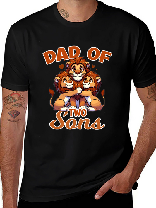 Dad of Two Sons - Lion Family T-Shirt
