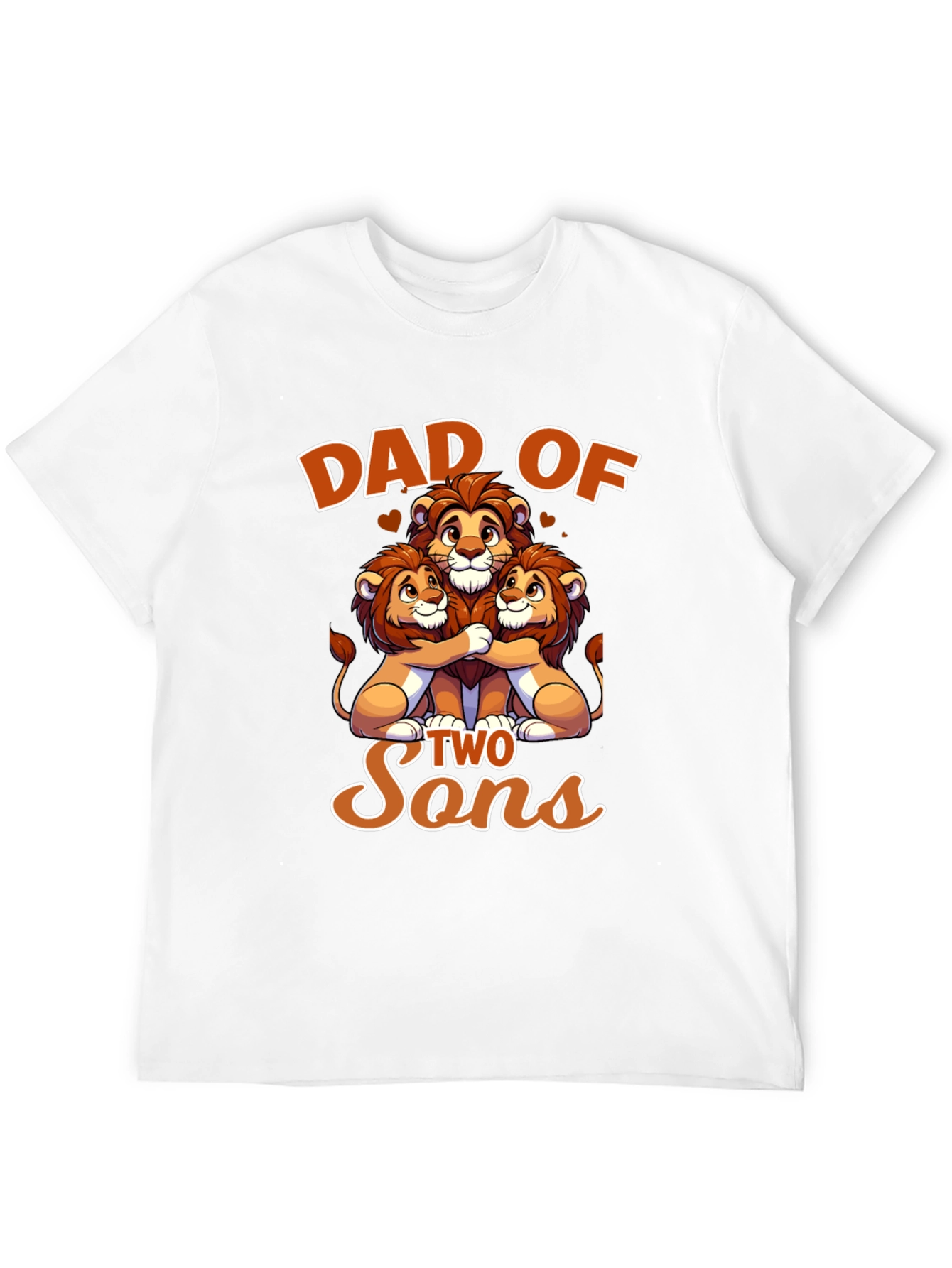 Dad of Two Sons - Lion Family T-Shirt