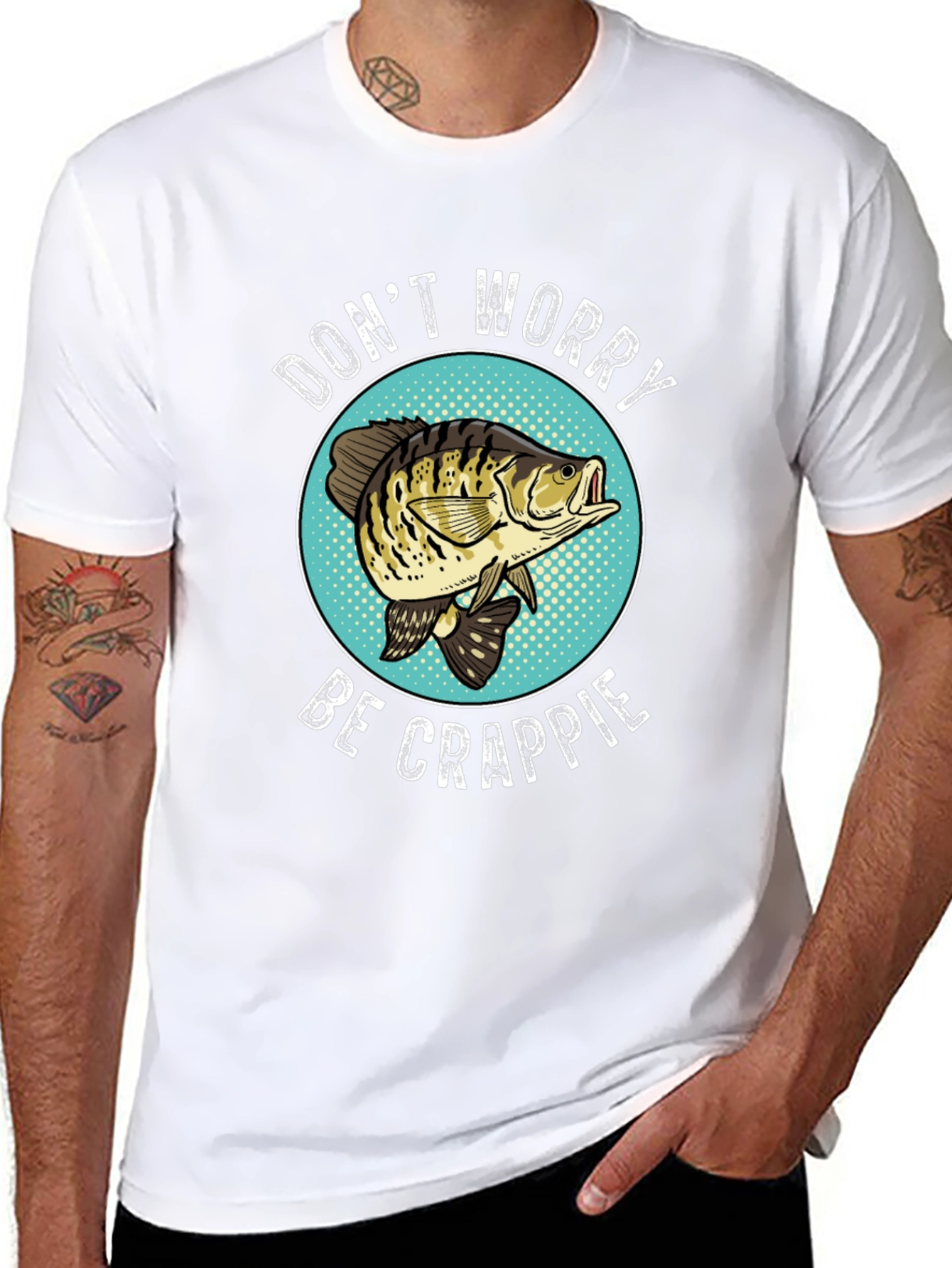 Dont Worry Be Crappie Funny Fishing T-Shirt