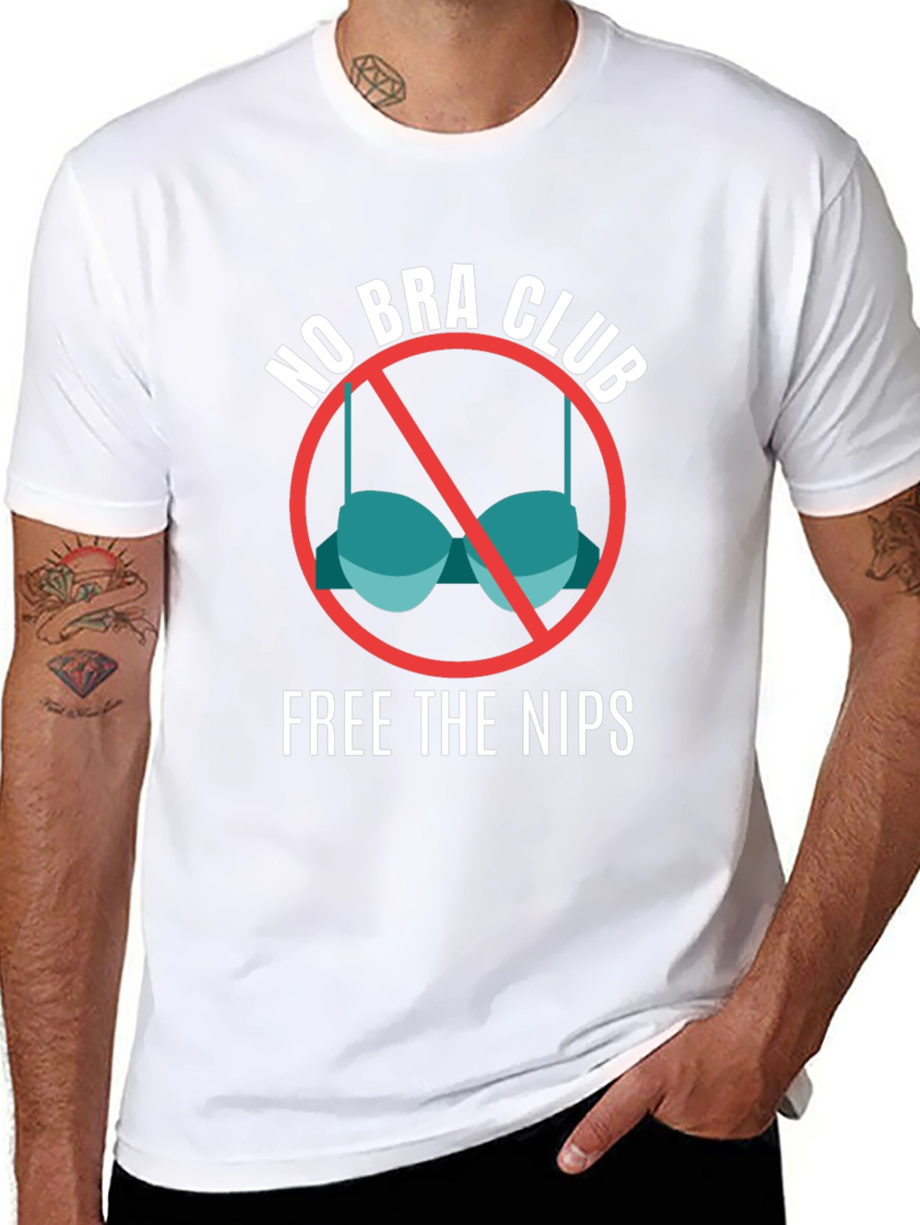 No Bra Club T-Shirt - Free the Nips Tee