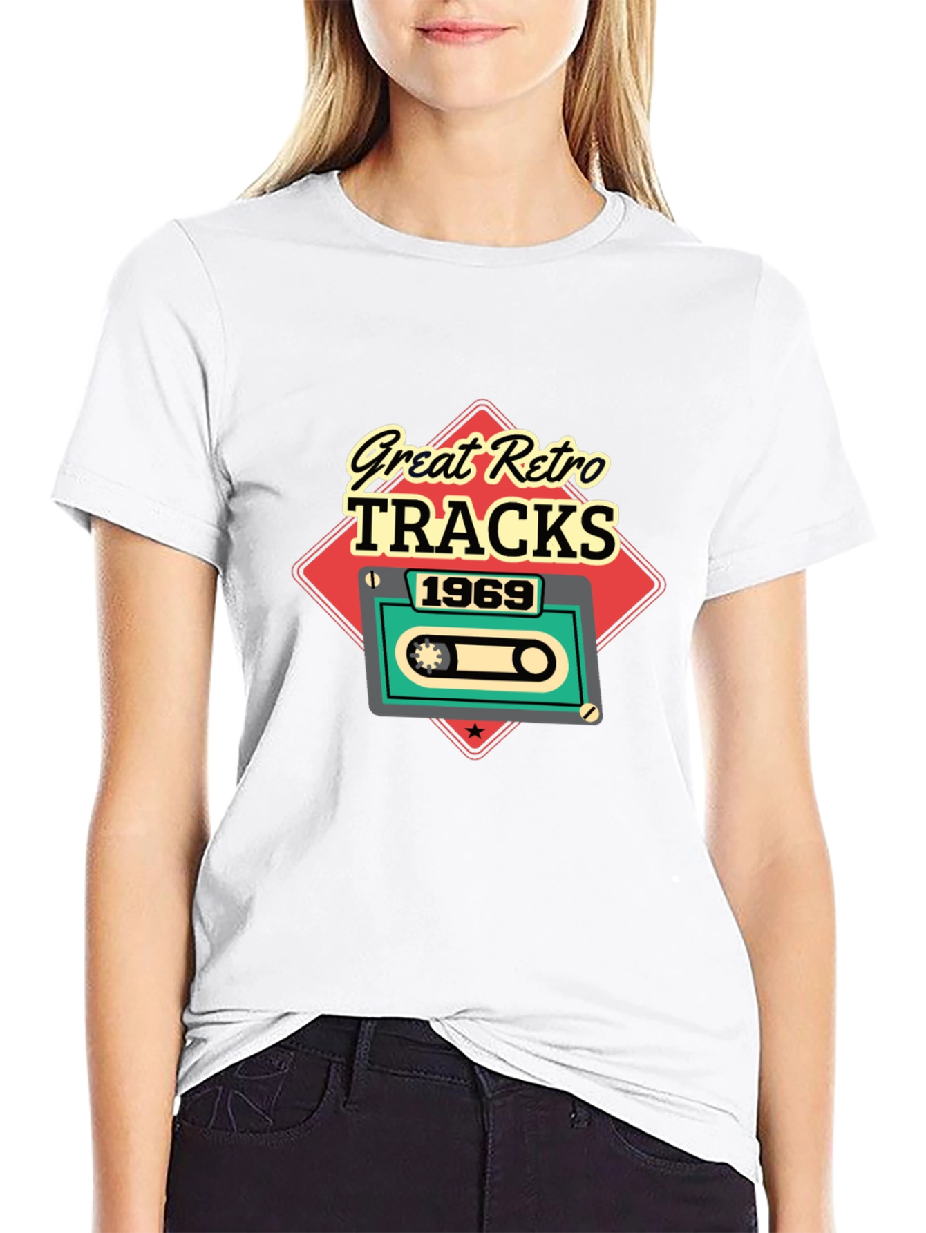 Great Retro Tracks 1969 Cassette Tape Graphic T-Shirt
