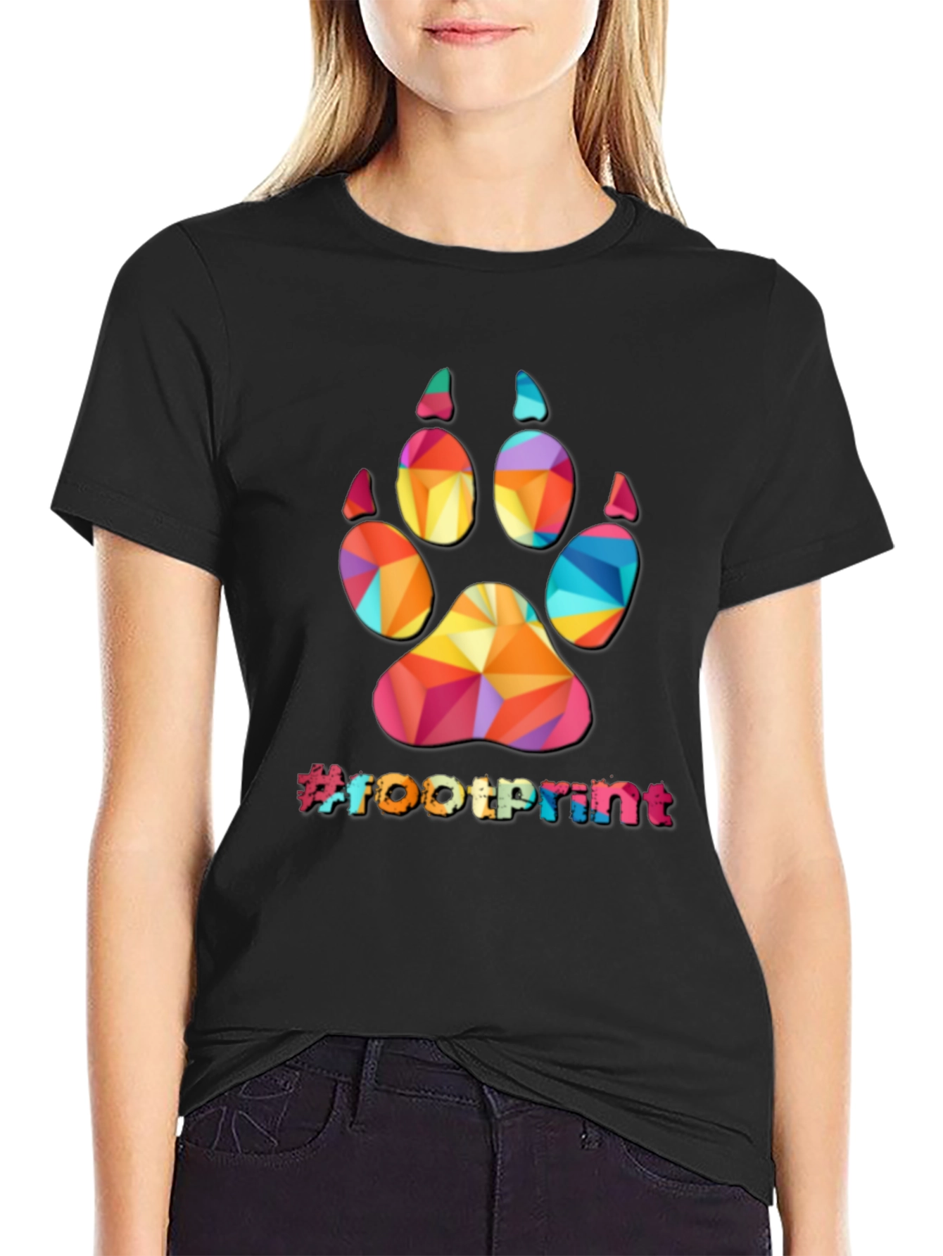 Geometric Paw Print T-Shirt