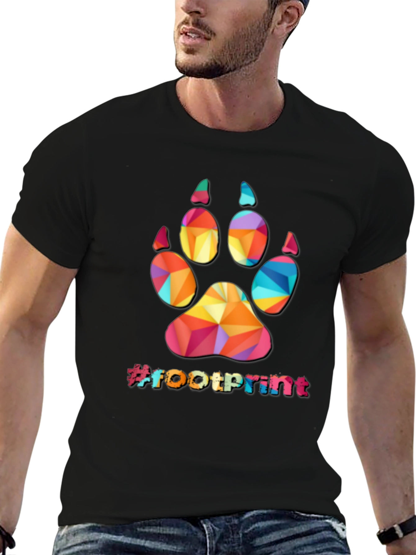 Geometric Paw Print T-Shirt