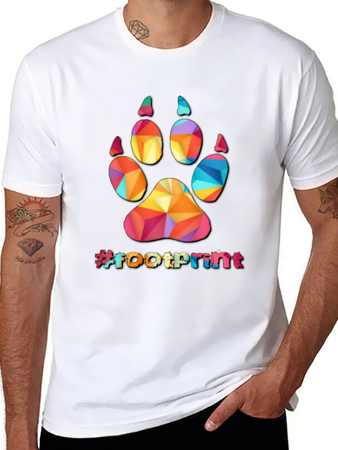 Geometric Paw Print T-Shirt