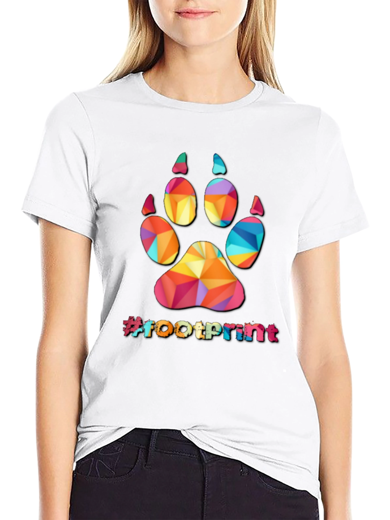 Geometric Paw Print T-Shirt