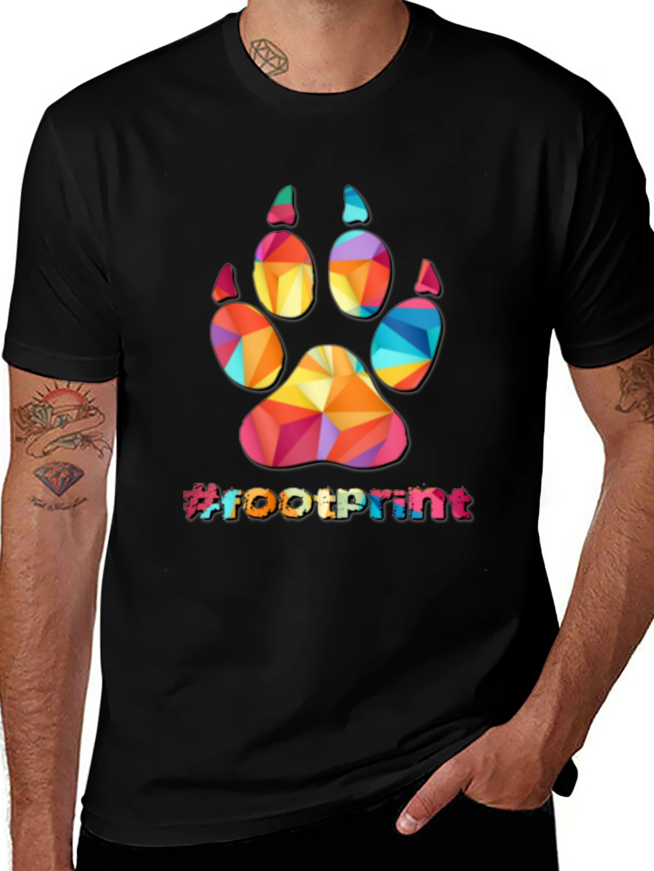 Geometric Paw Print T-Shirt