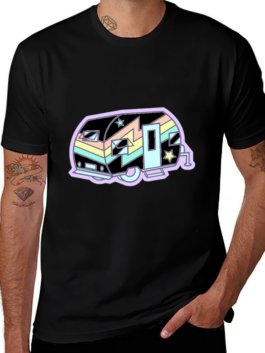 Retro Camper T-Shirt - Pastel Design