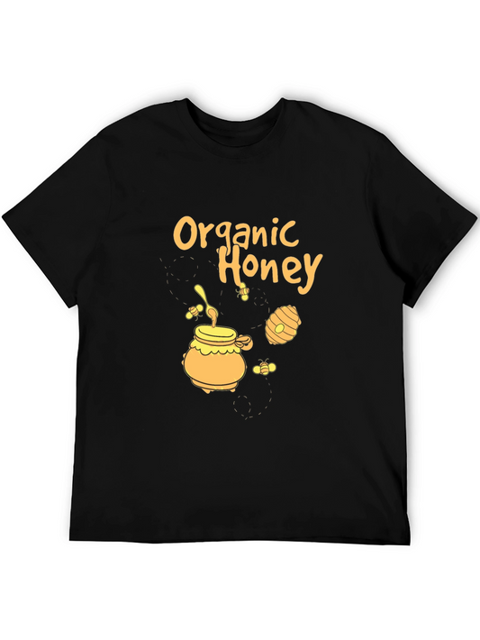 Organic Honey Graphic Print Black T-Shirt