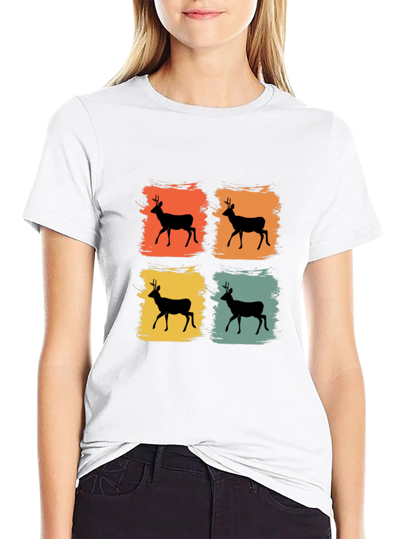 Retro Deer Silhouette T-Shirt