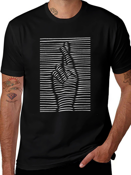 Optical Illusion Fingers Crossed Graphic Tee