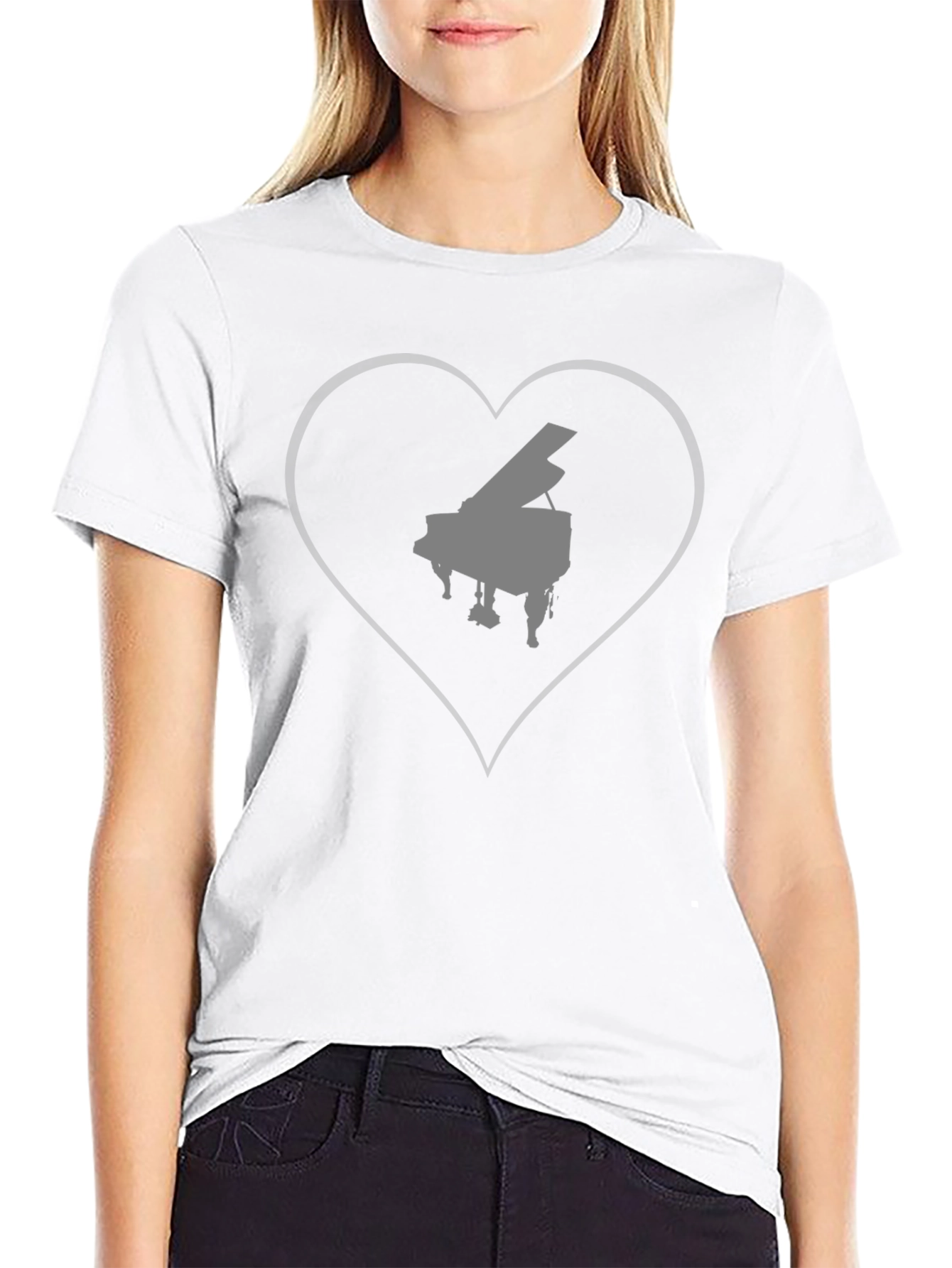 Piano Heart T-Shirt - Music Lover Tee
