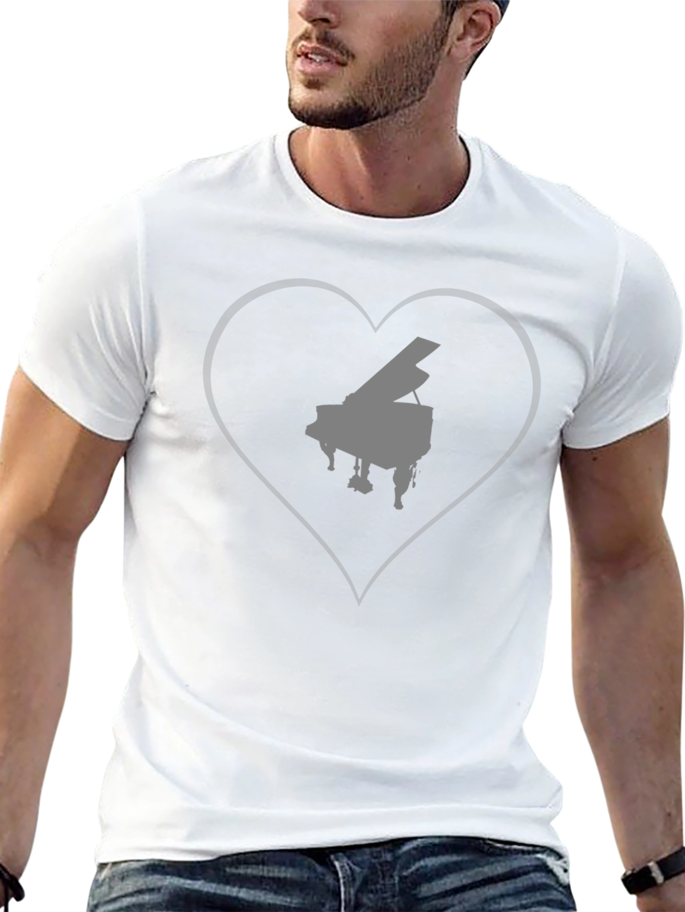 Piano Heart T-Shirt - Music Lover Tee