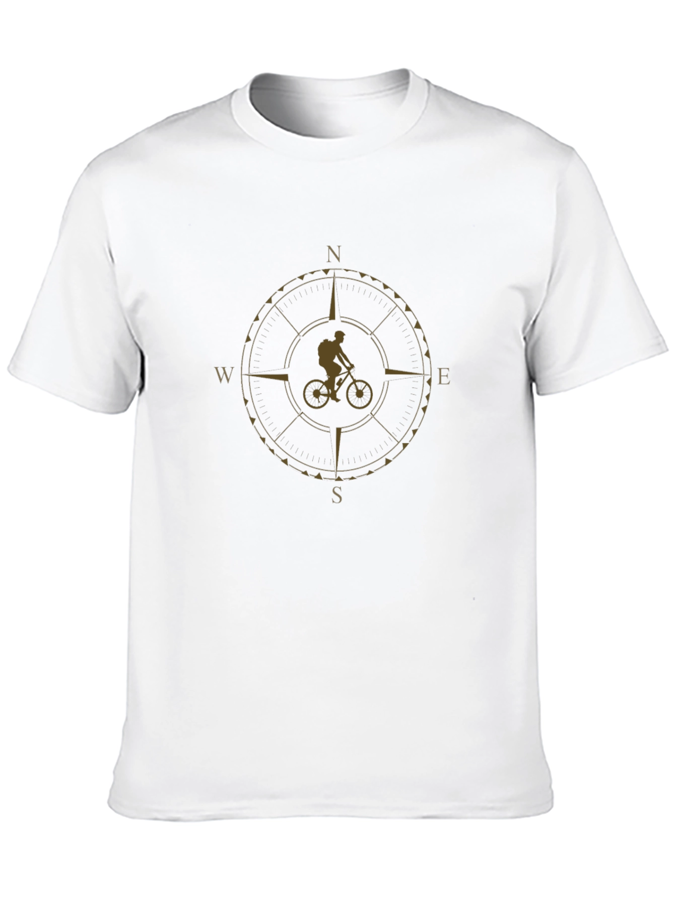 Compass Biker Graphic Tee - Black Cotton T-Shirt