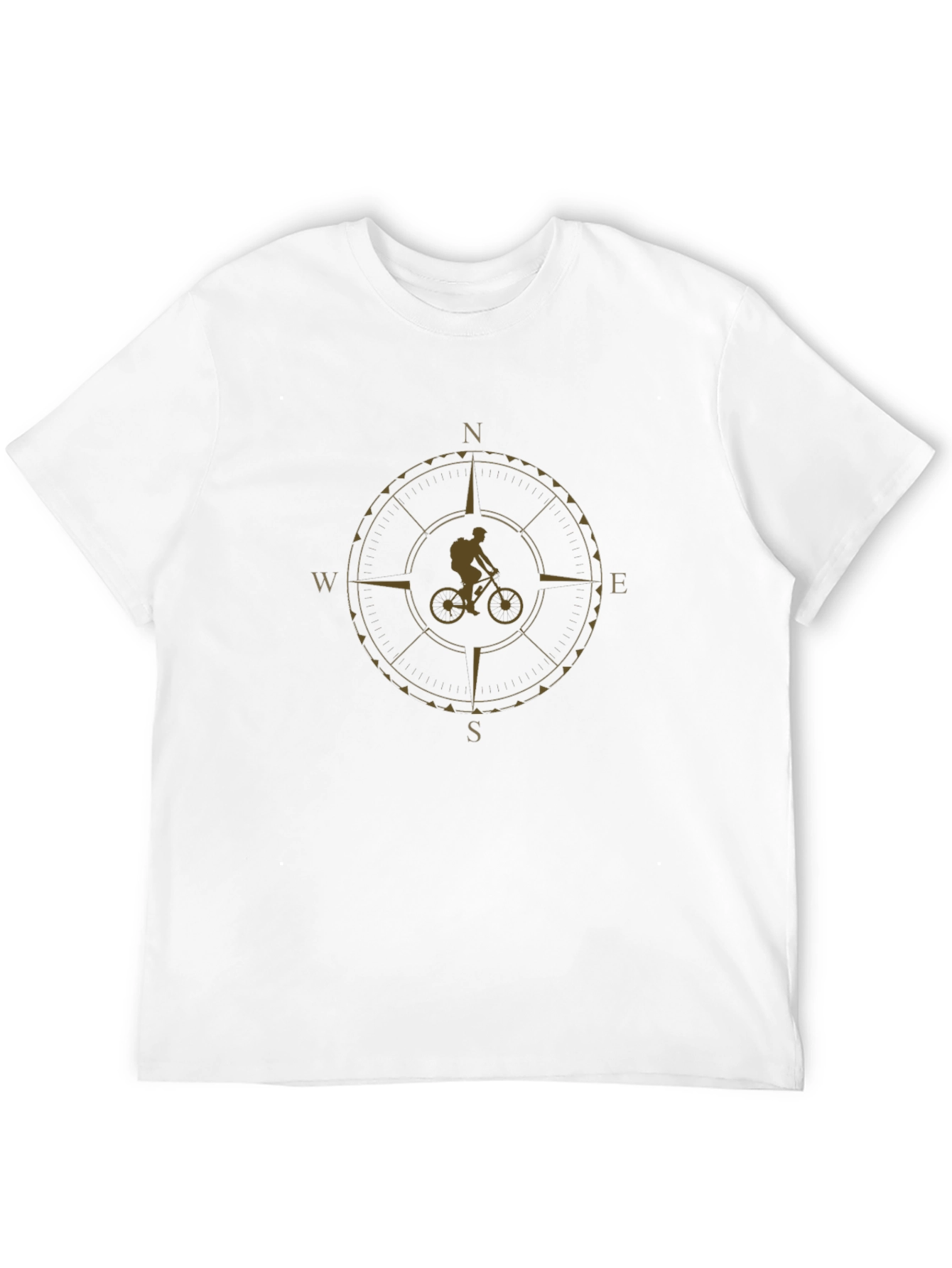 Compass Biker Graphic Tee - Black Cotton T-Shirt