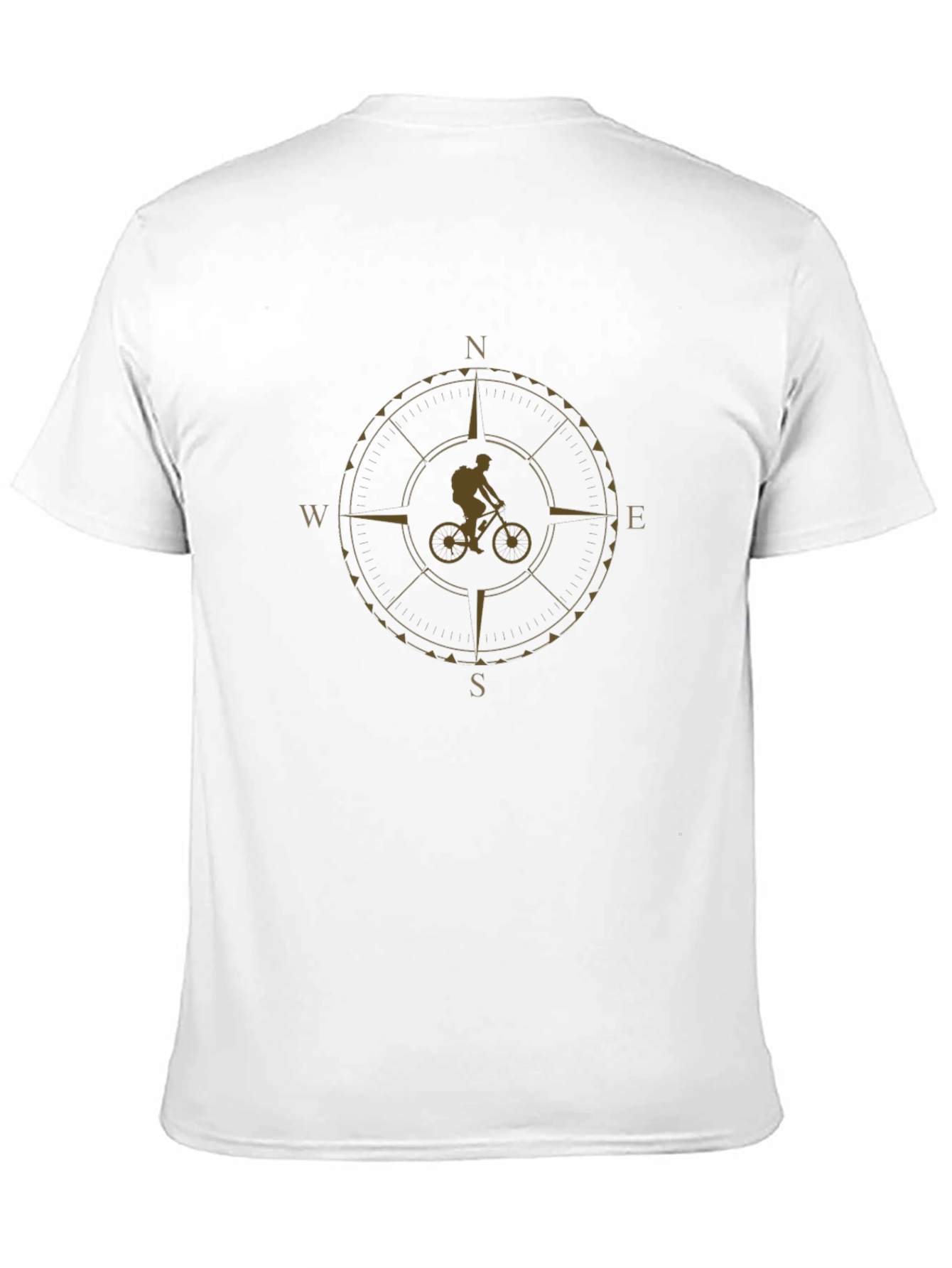 Compass Biker Graphic Tee - Black Cotton T-Shirt