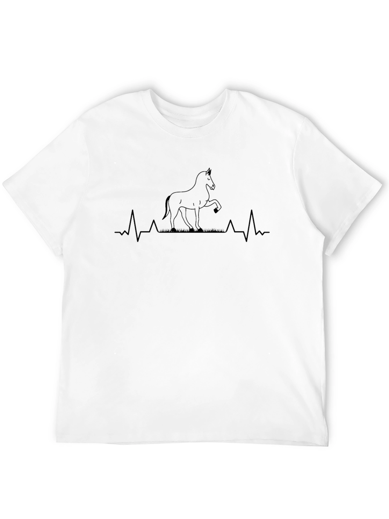 Horse Lover ECG Line Art T-Shirt