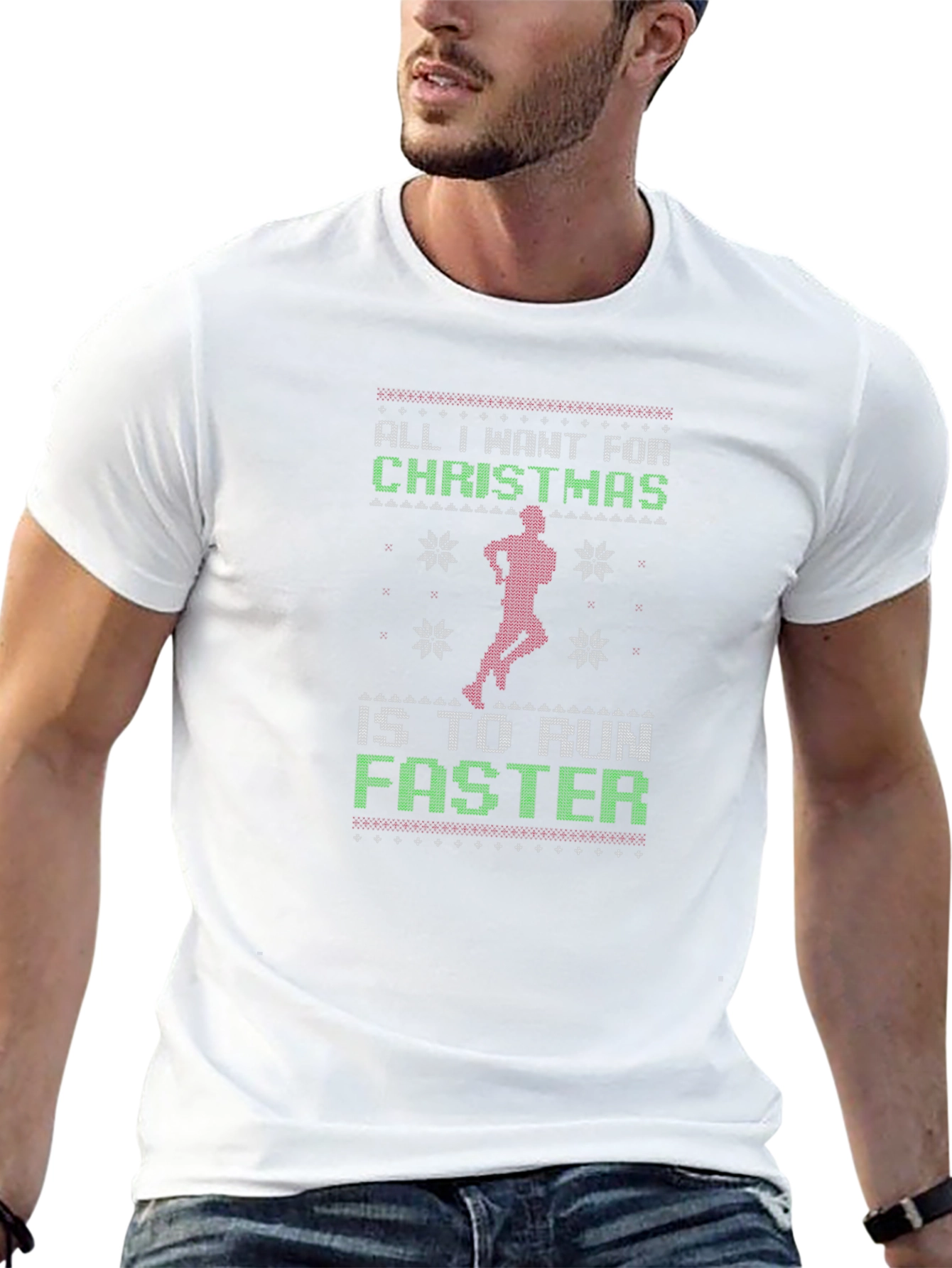 Funny Christmas Running T-Shirt for Runners