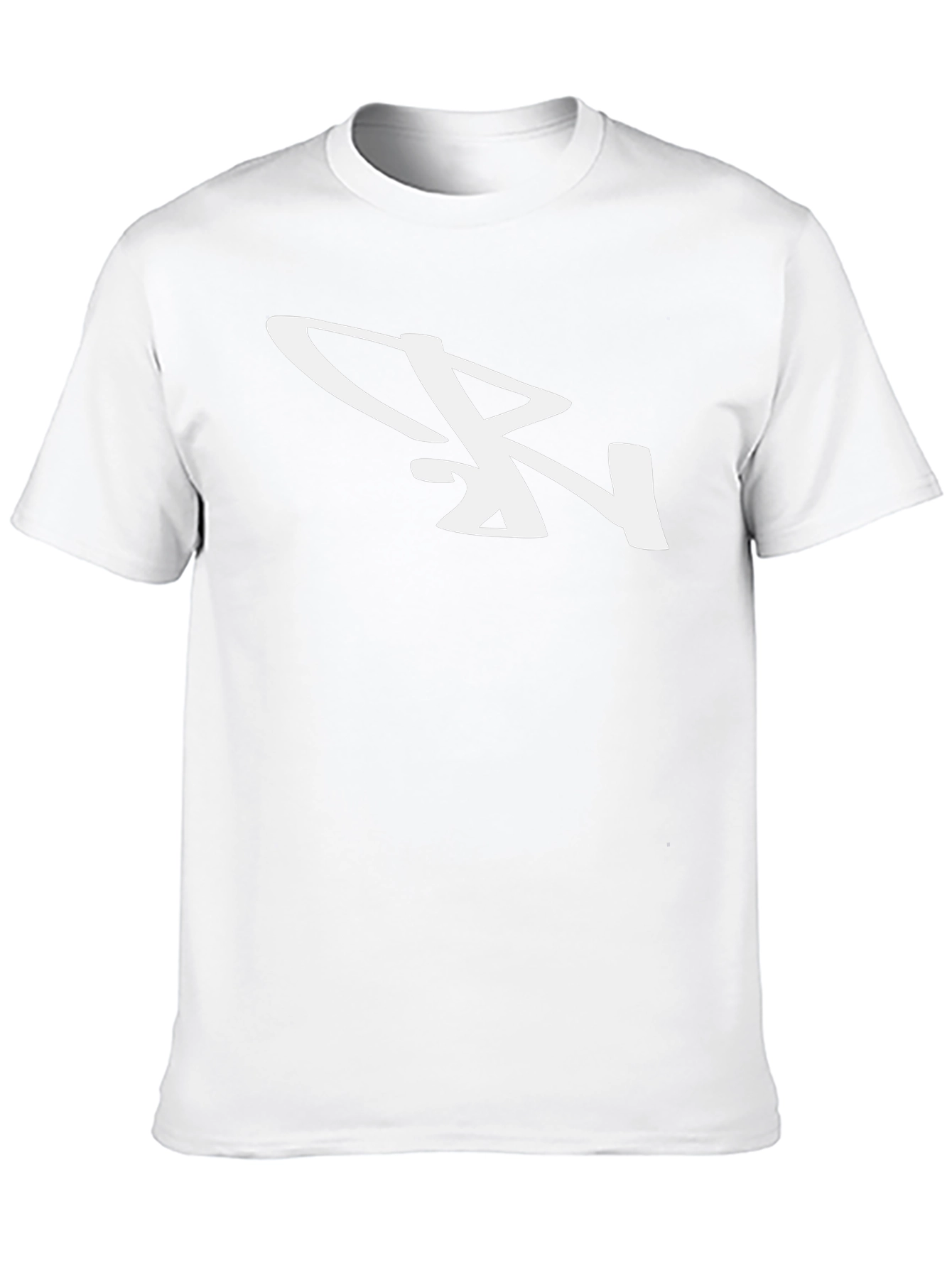 Stylish Black T-Shirt with White Abstract Logo