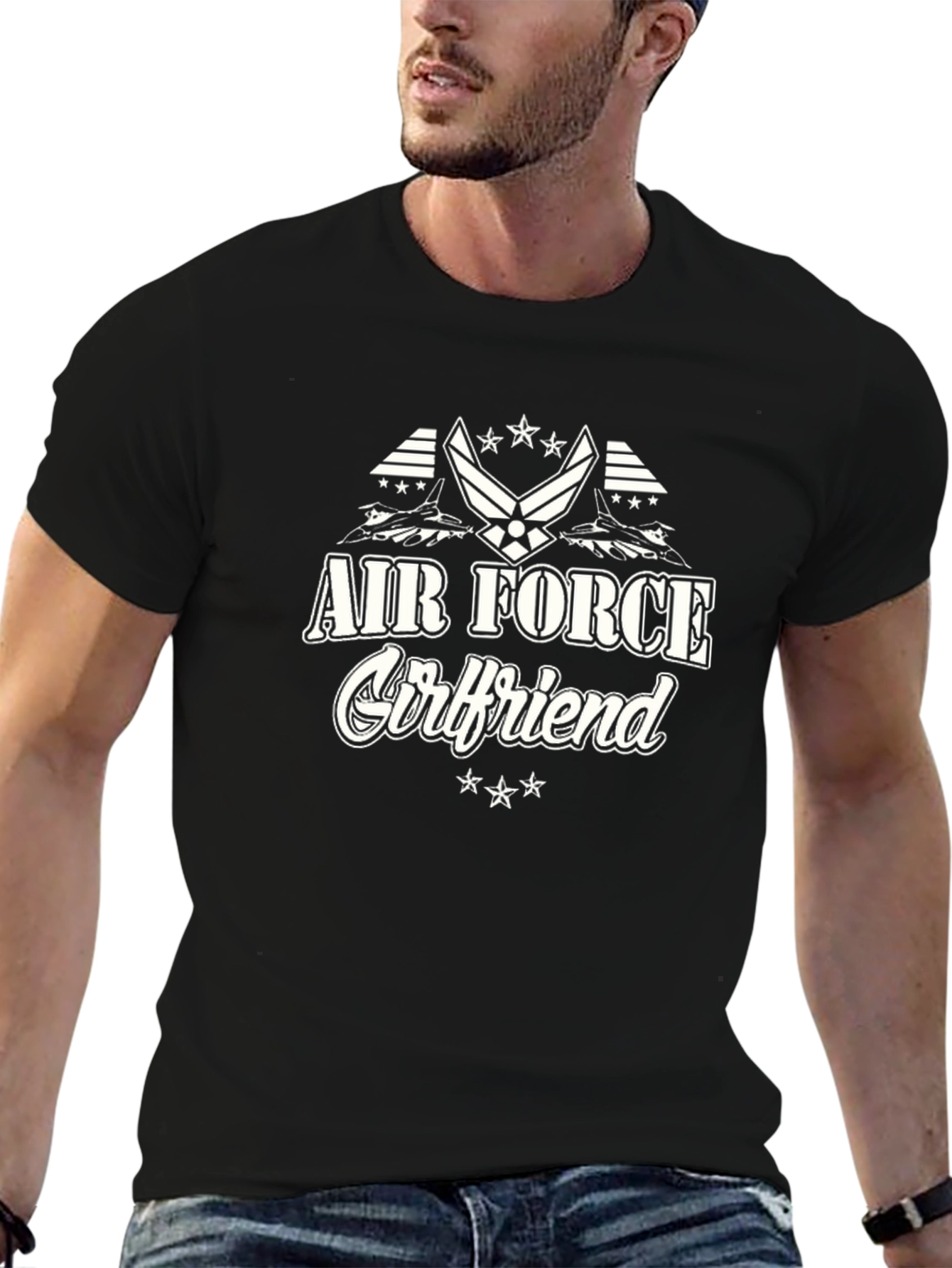 Air Force Girlfriend Black T-Shirt