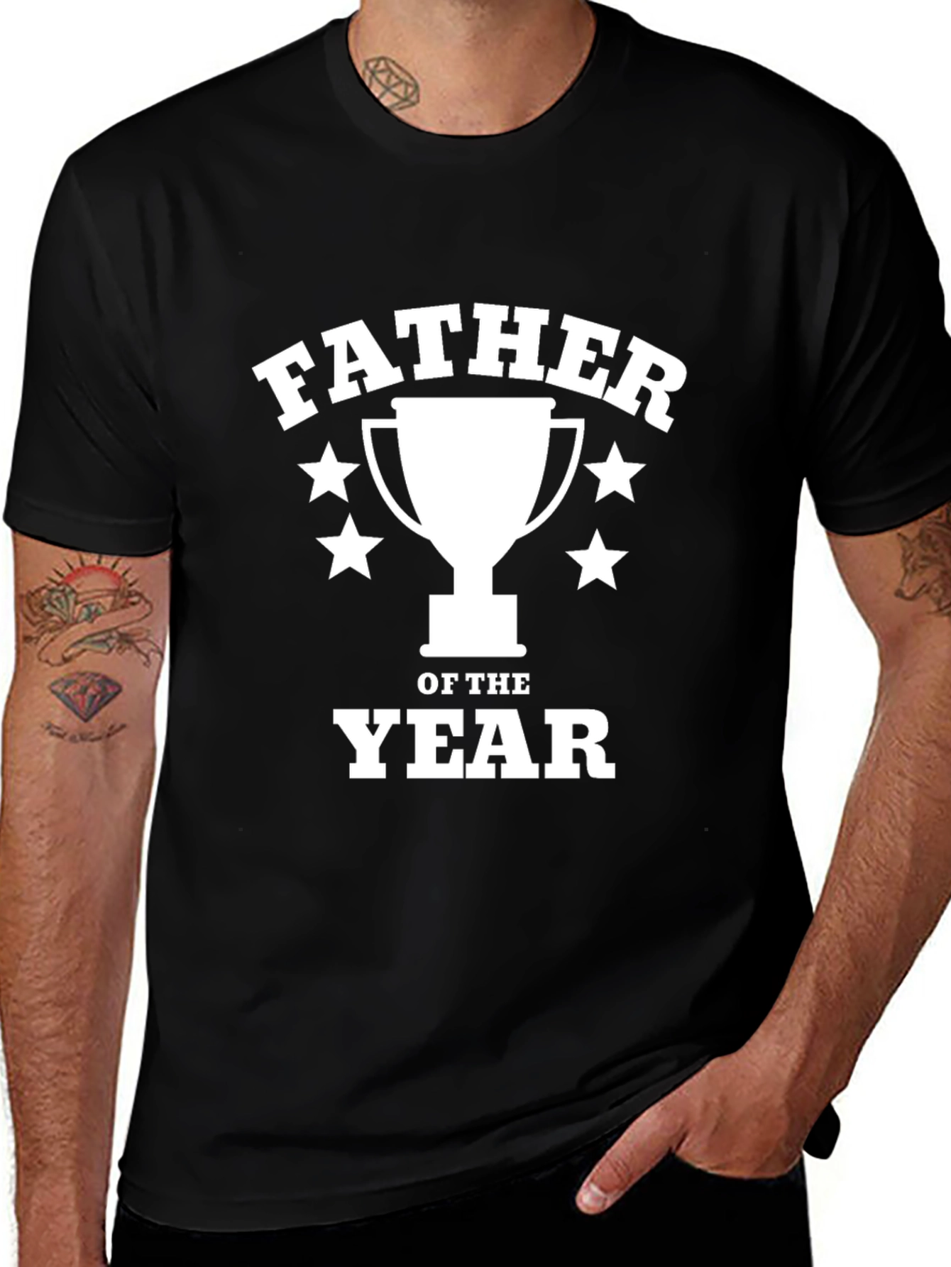 Father of the Year Graphic T-Shirt - Black
