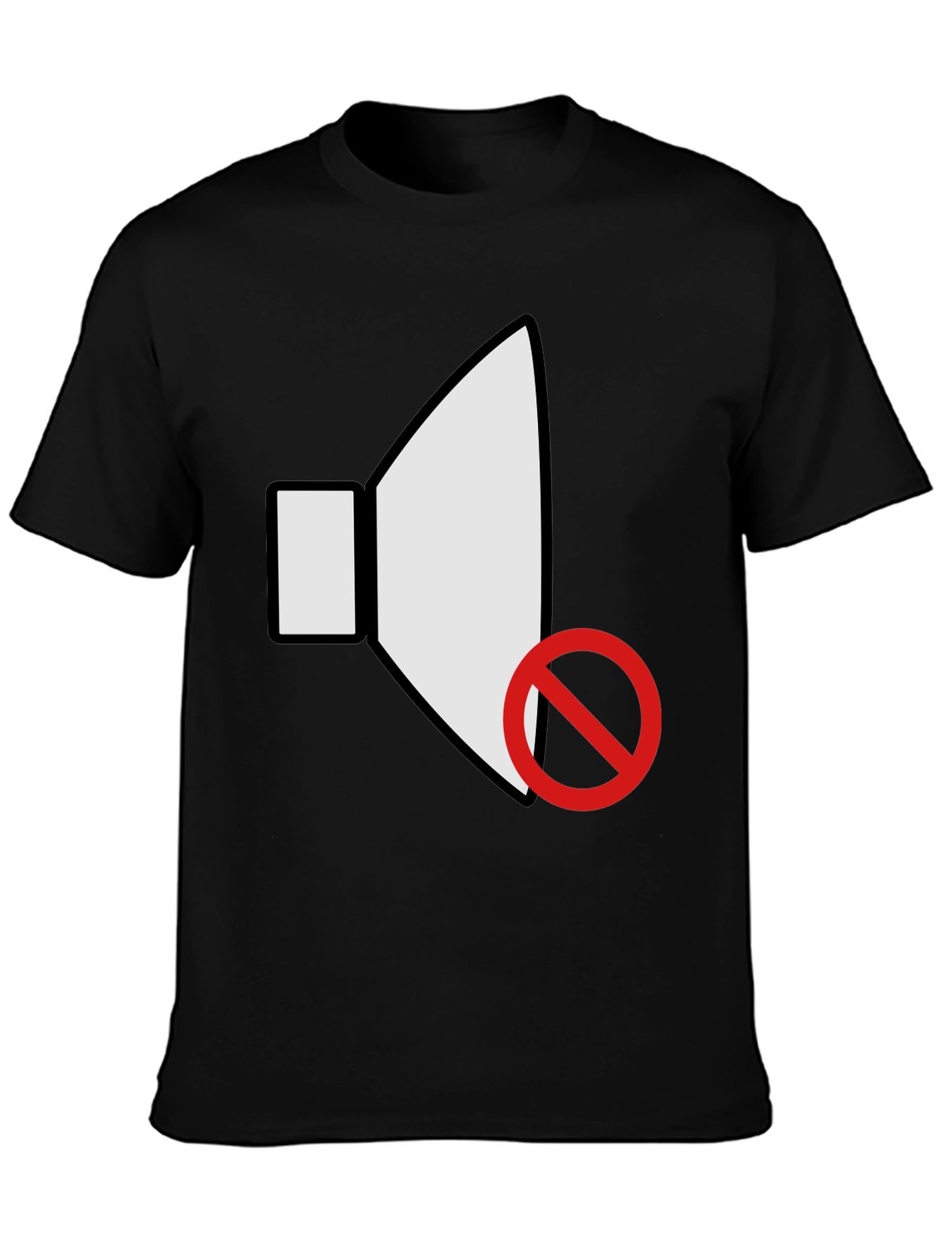 Muted Speaker Graphic Black T-Shirt