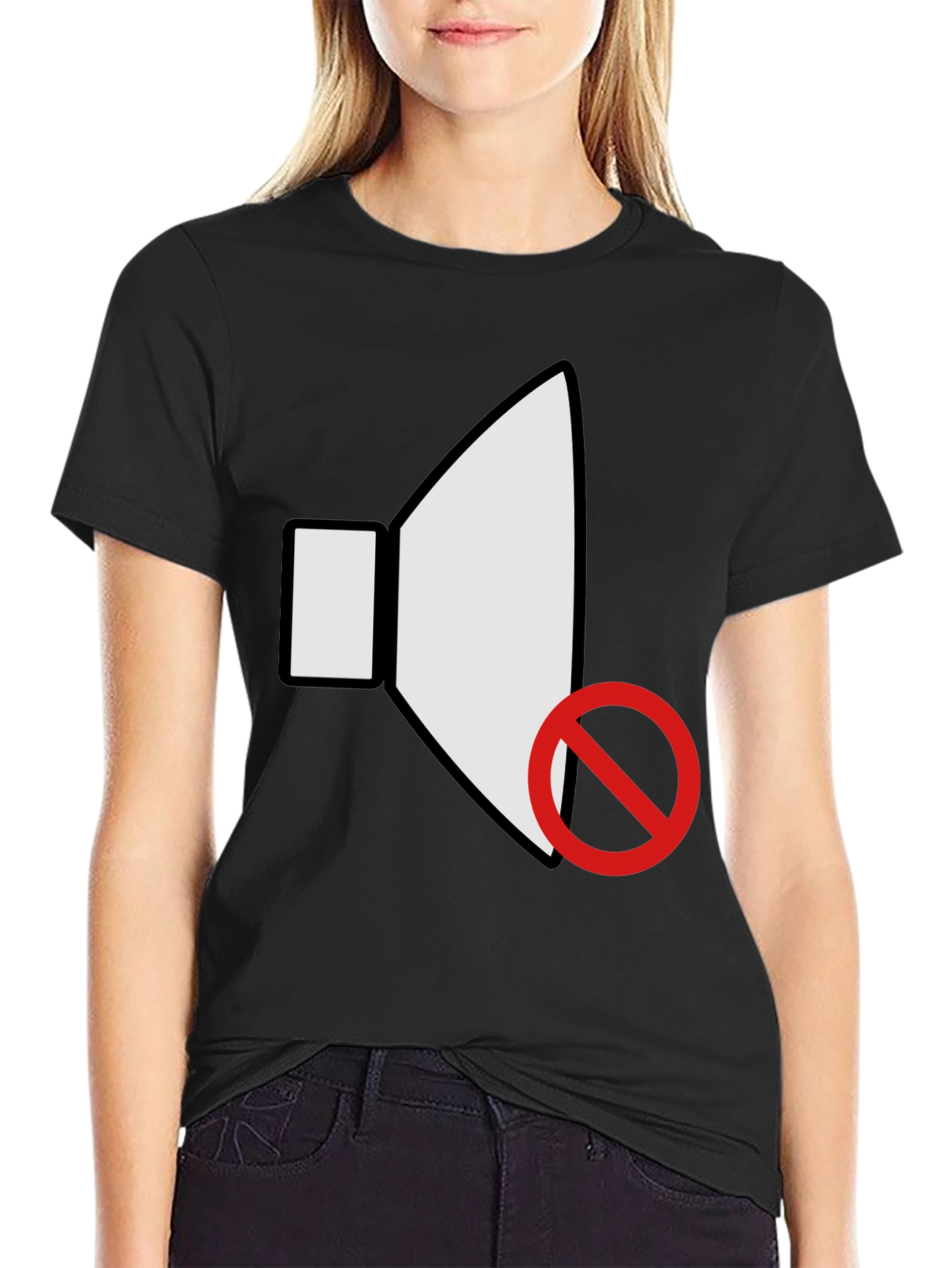 Muted Speaker Graphic Black T-Shirt