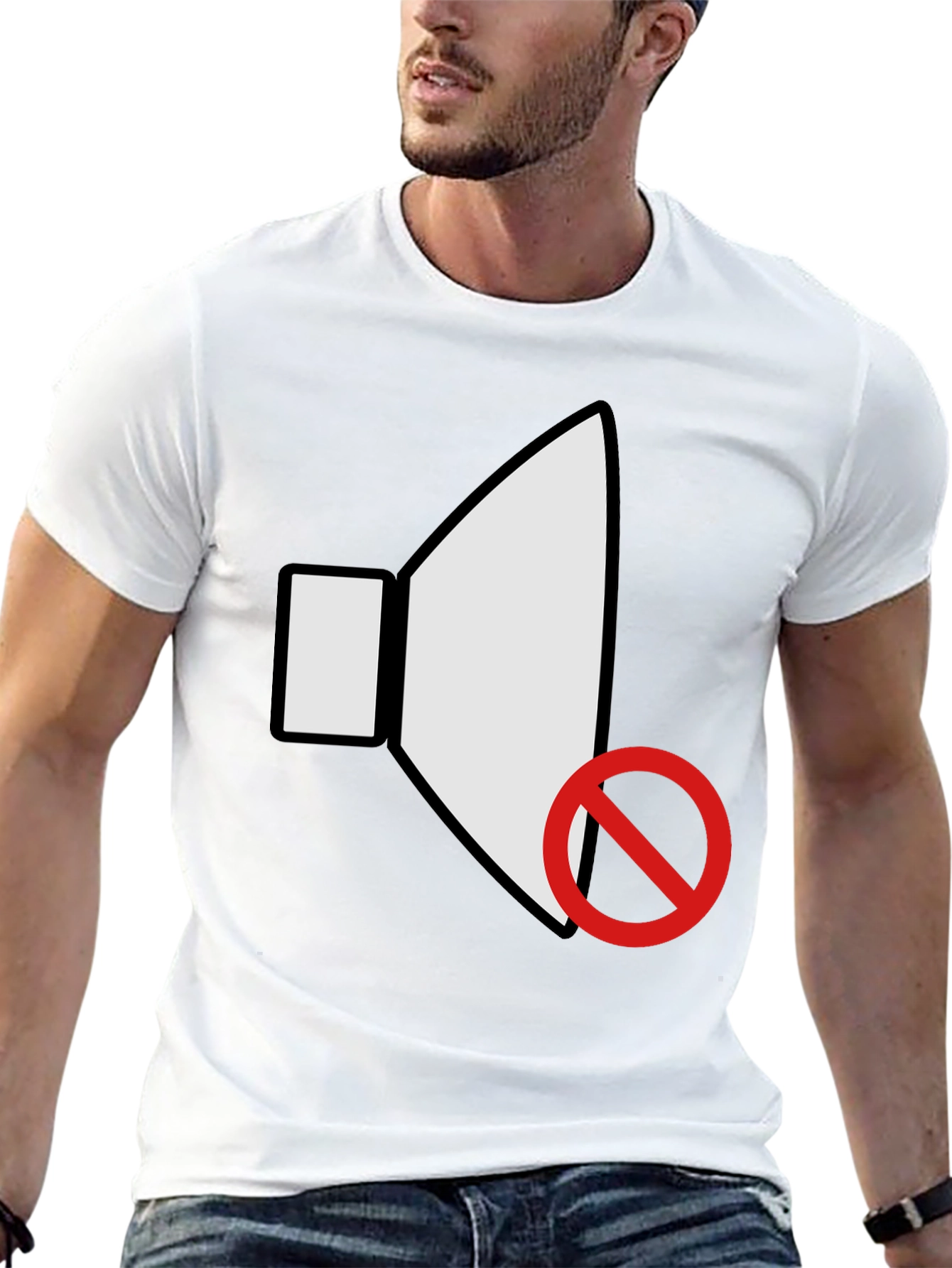 Muted Speaker Graphic Black T-Shirt