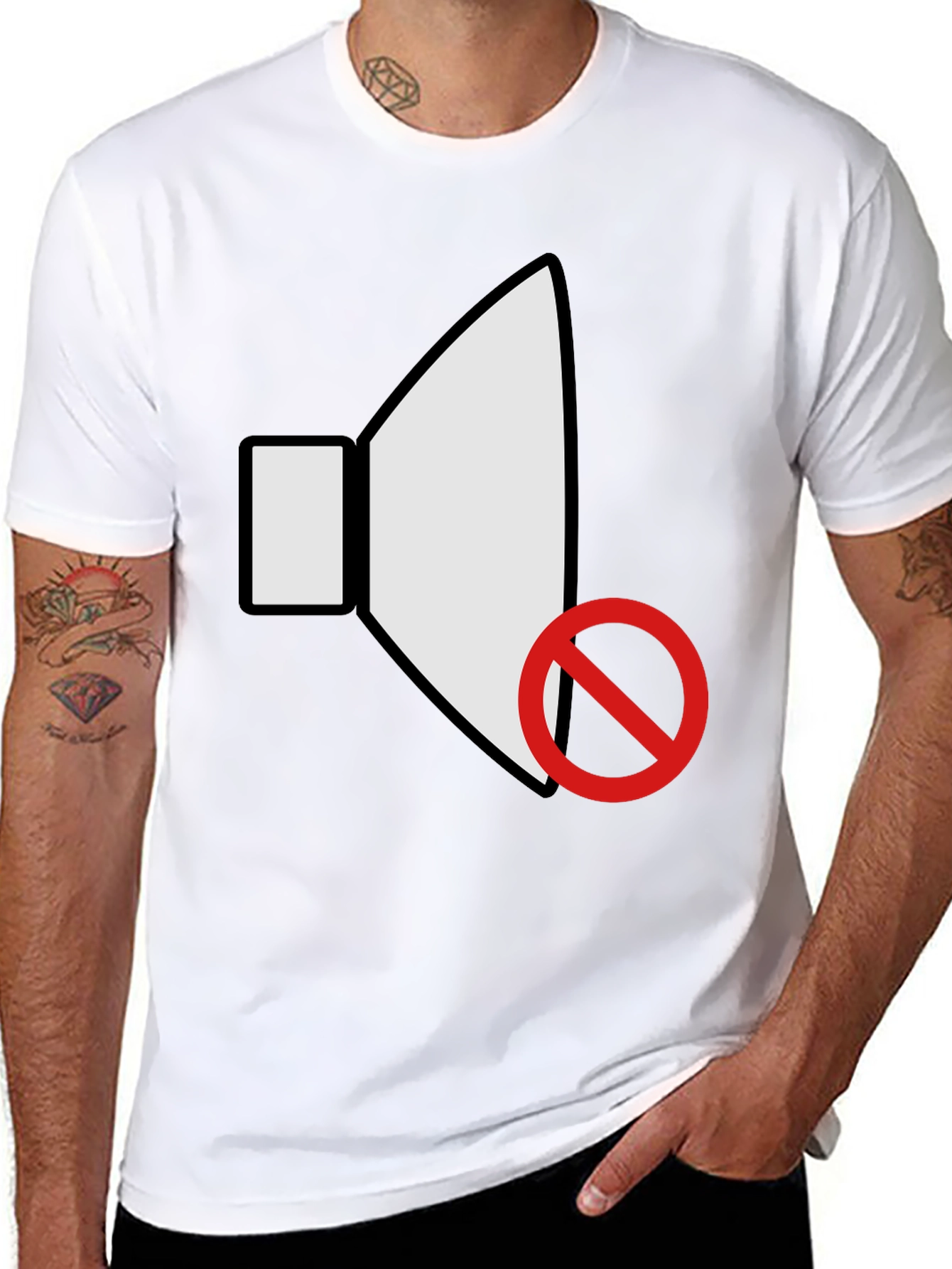 Muted Speaker Graphic Black T-Shirt