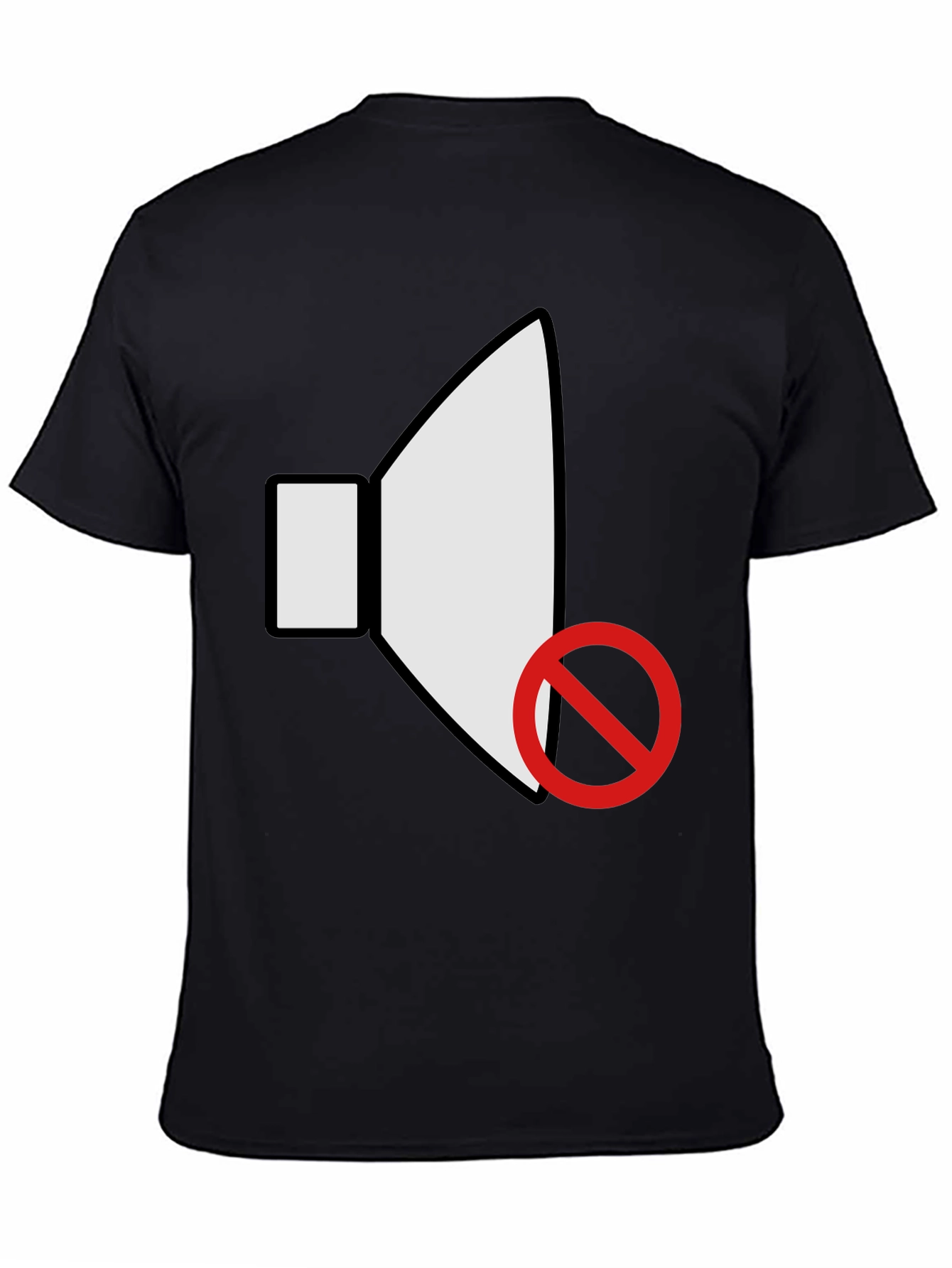 Muted Speaker Graphic Black T-Shirt