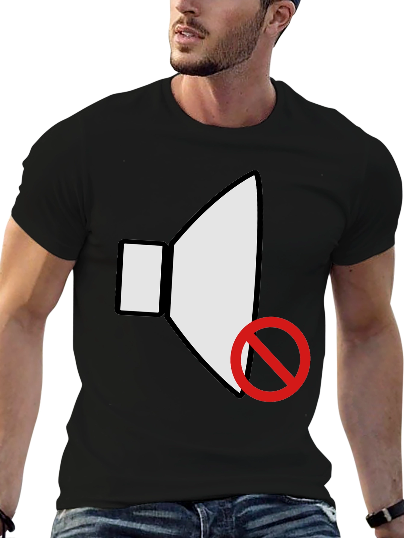 Muted Speaker Graphic Black T-Shirt