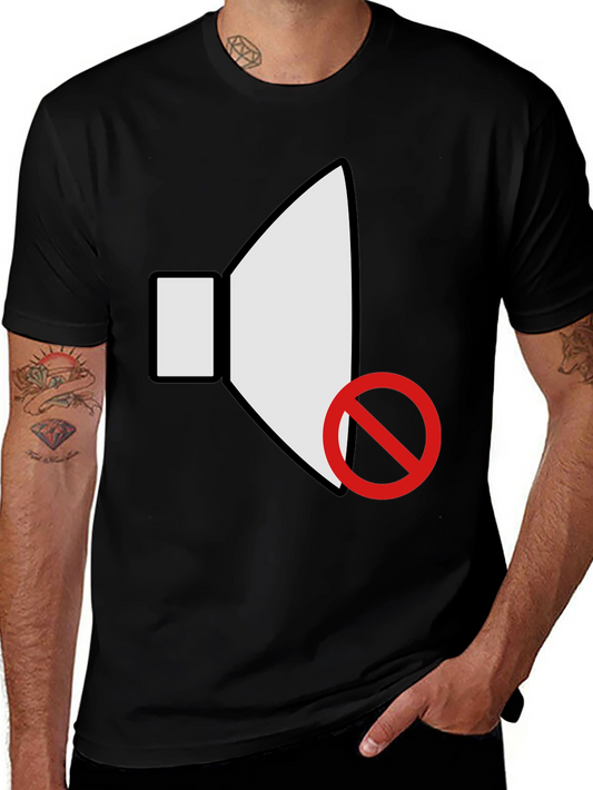 Muted Speaker Graphic Black T-Shirt
