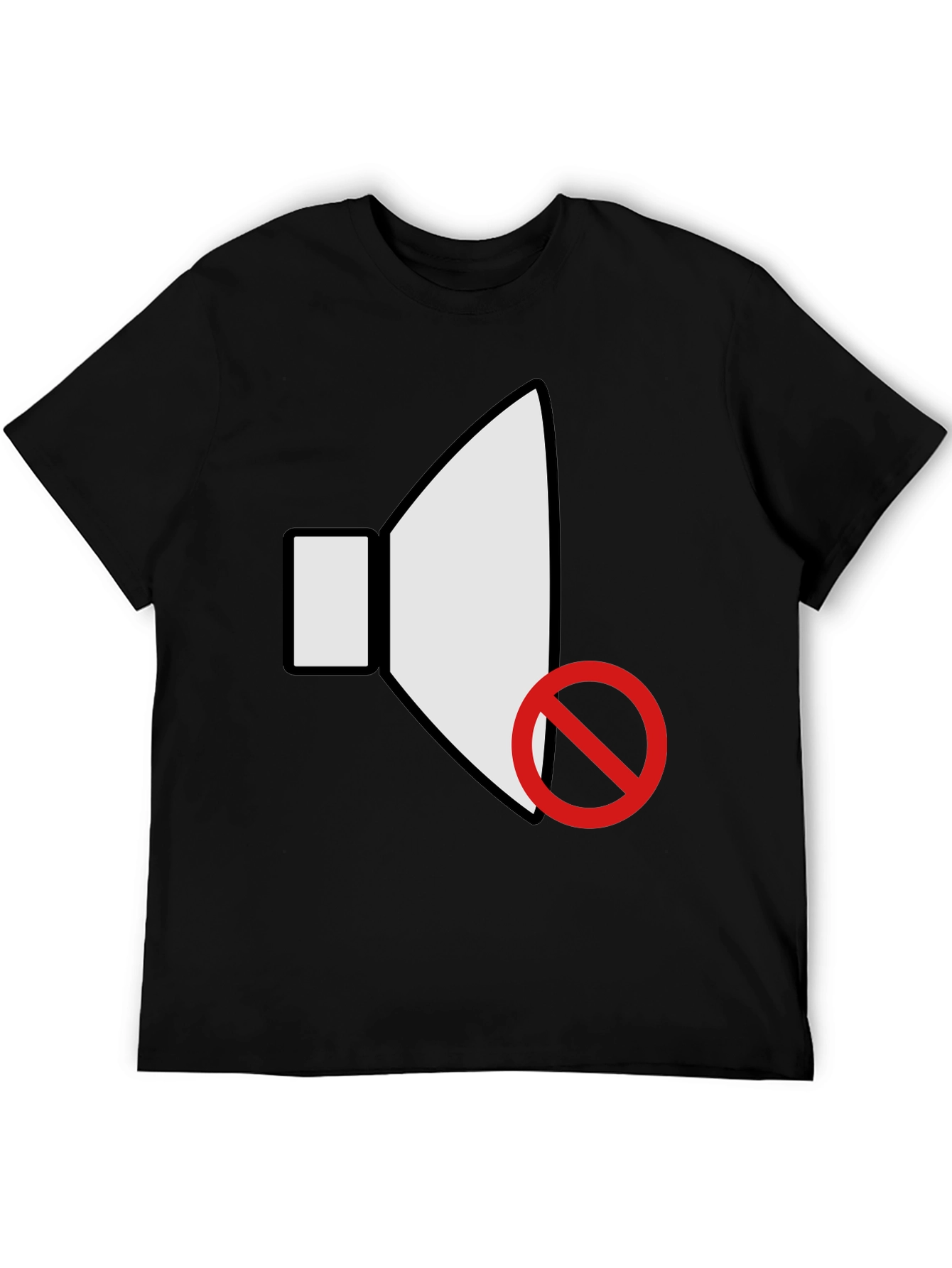 Muted Speaker Graphic Black T-Shirt