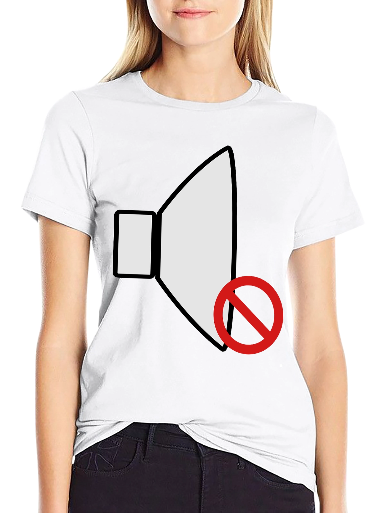 Muted Speaker Graphic Black T-Shirt
