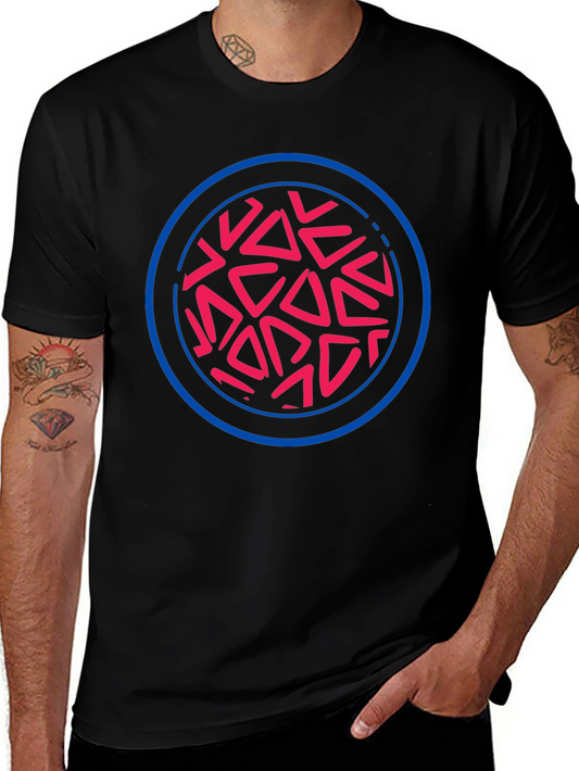 Abstract Circle Graphic Tee - Black