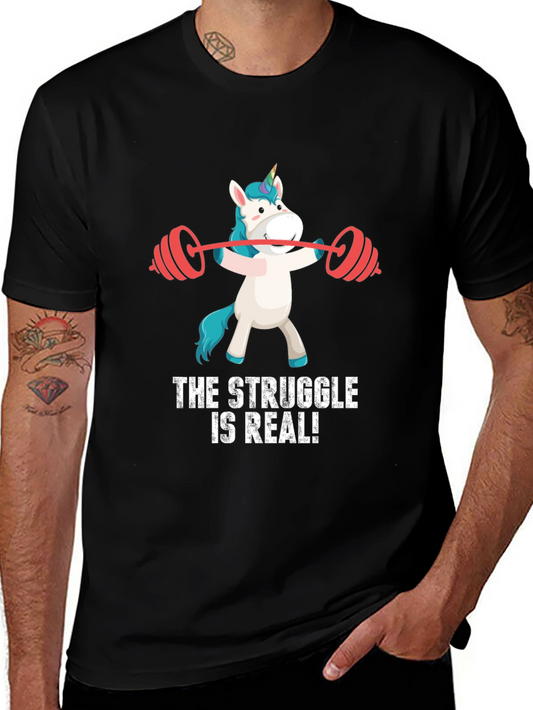 Unicorn Gym T-Shirt - The Struggle is Real!