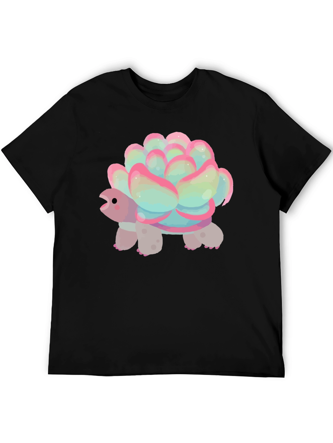 Cute Succulent Turtle Graphic Tee - Soft Cotton Blend